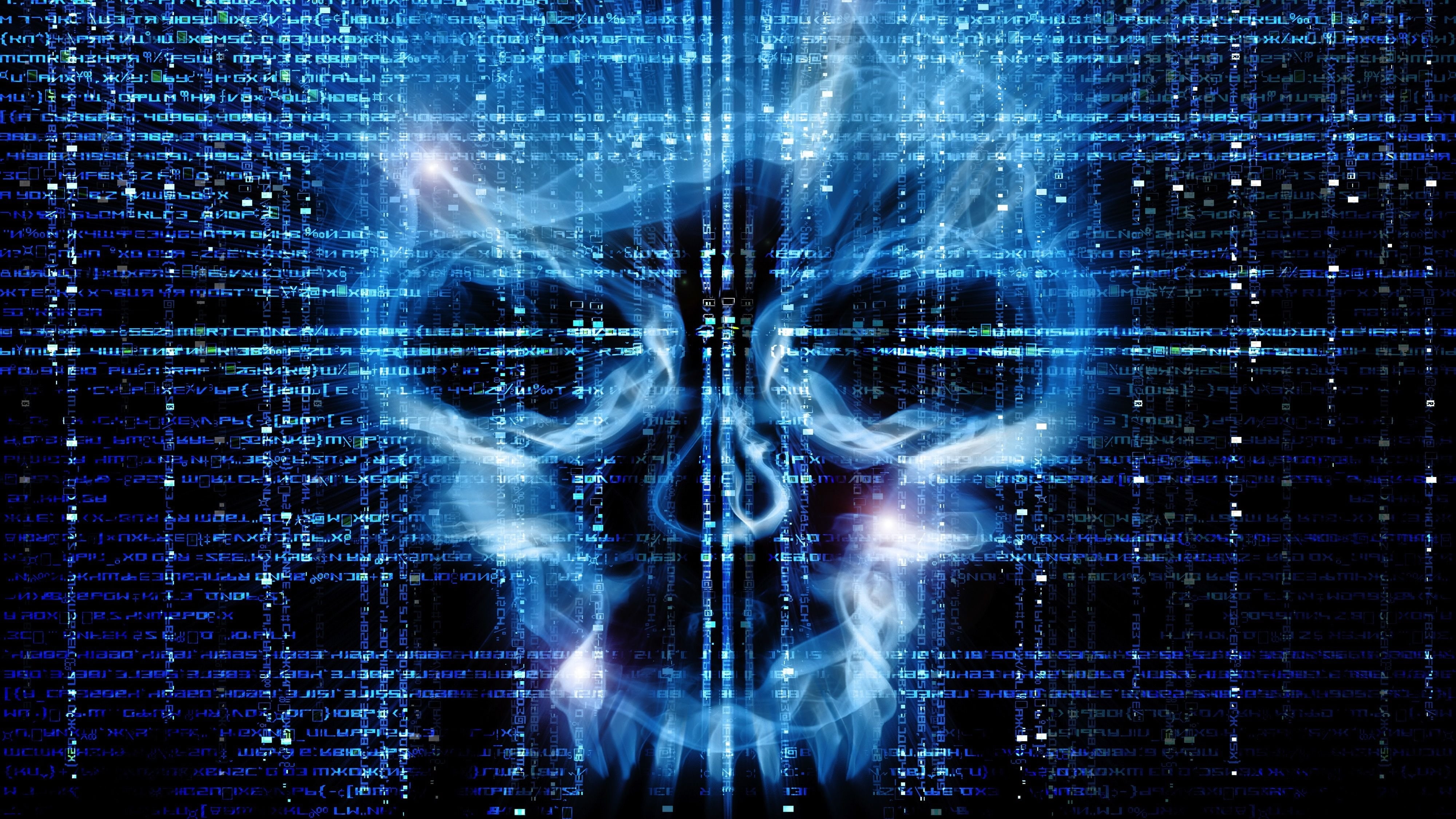 hacking, binary, dark, skull, Technology, healthcare and medicine