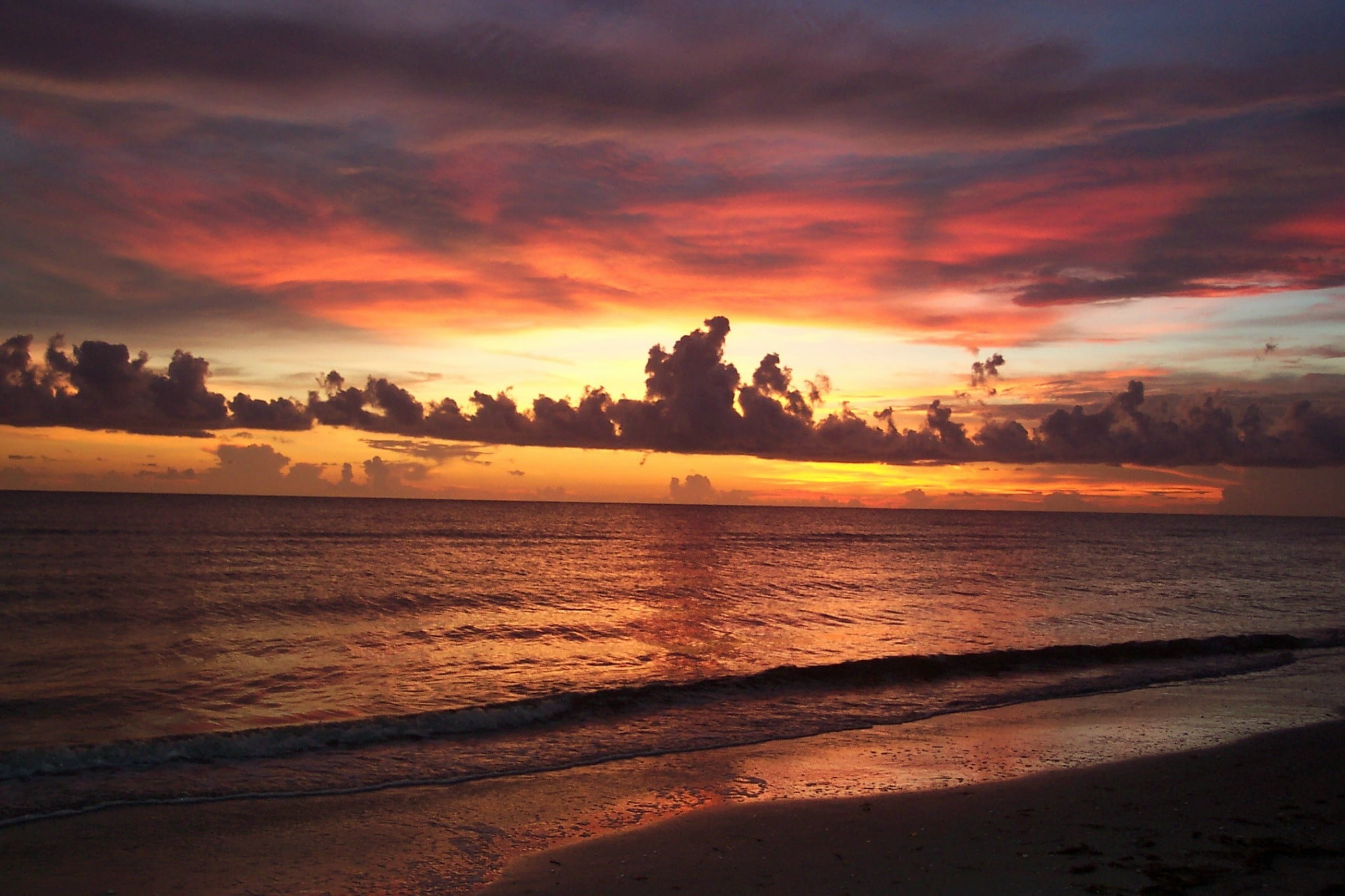 beach  widescreen retina imac, sunset, water, sky, sea, cloud - sky