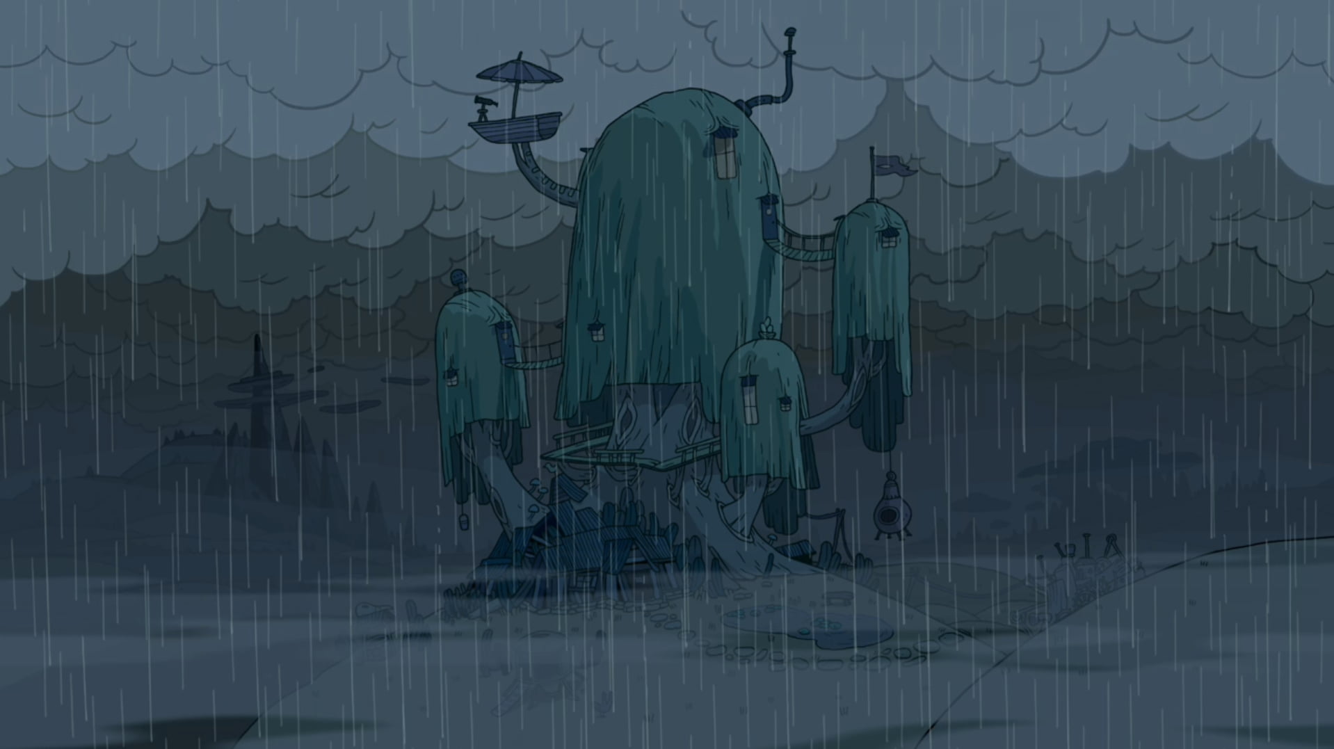green house illustration, Adventure Time, built structure, reflection