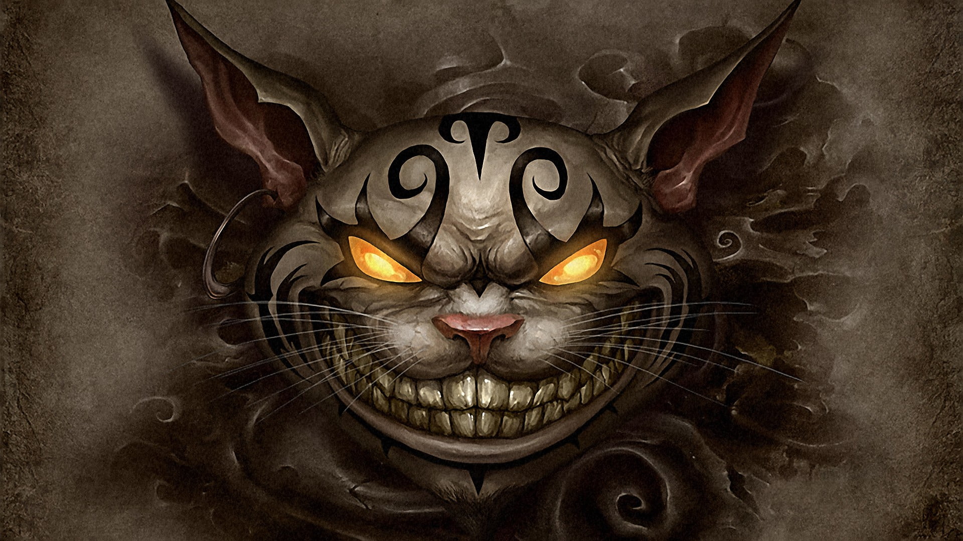 gray cat digital wallpaper, Alice in Wonderland, Cheshire Cat