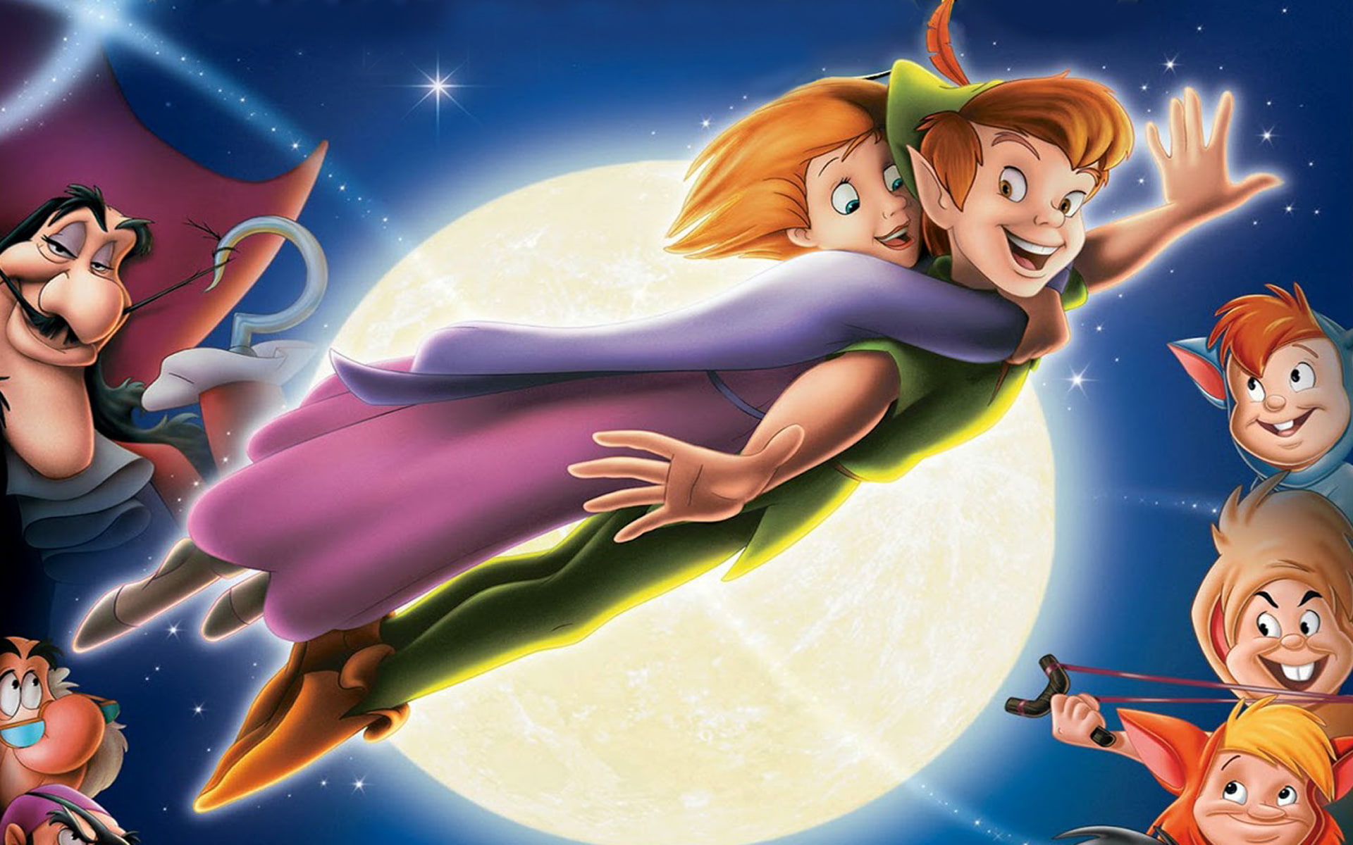 Return To Never Land Disney’s Cartoon Peter Pan And Jane Can Fly Desktop Wallpaper Hd For Your Computer 1920×1200