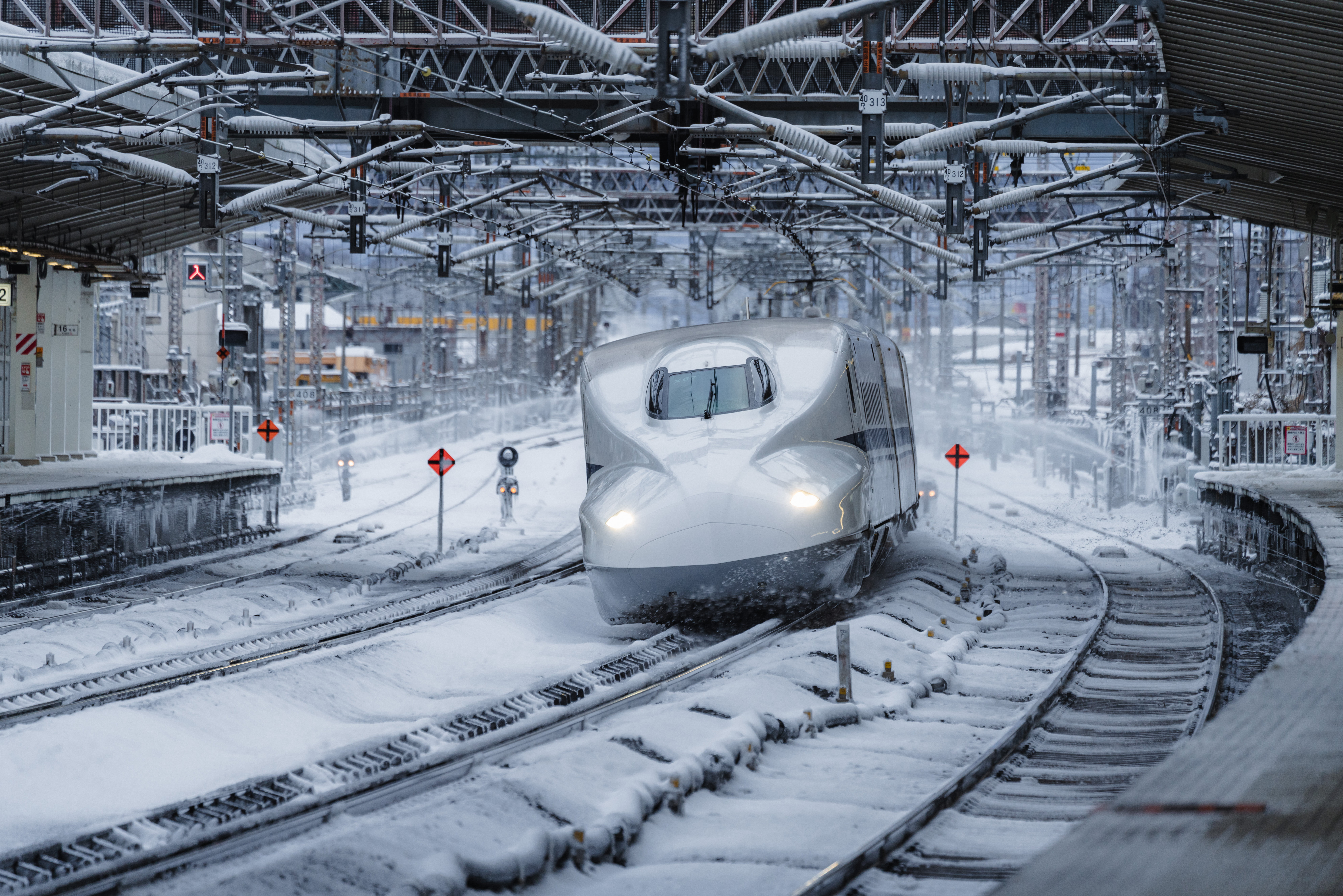 Shinkansen, Japan, train, railway, snow