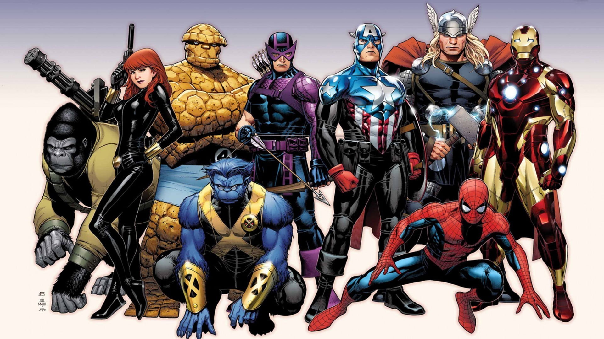 Marvel Superheroes wallpaper, comics, Spider-Man, Iron Man, Captain America