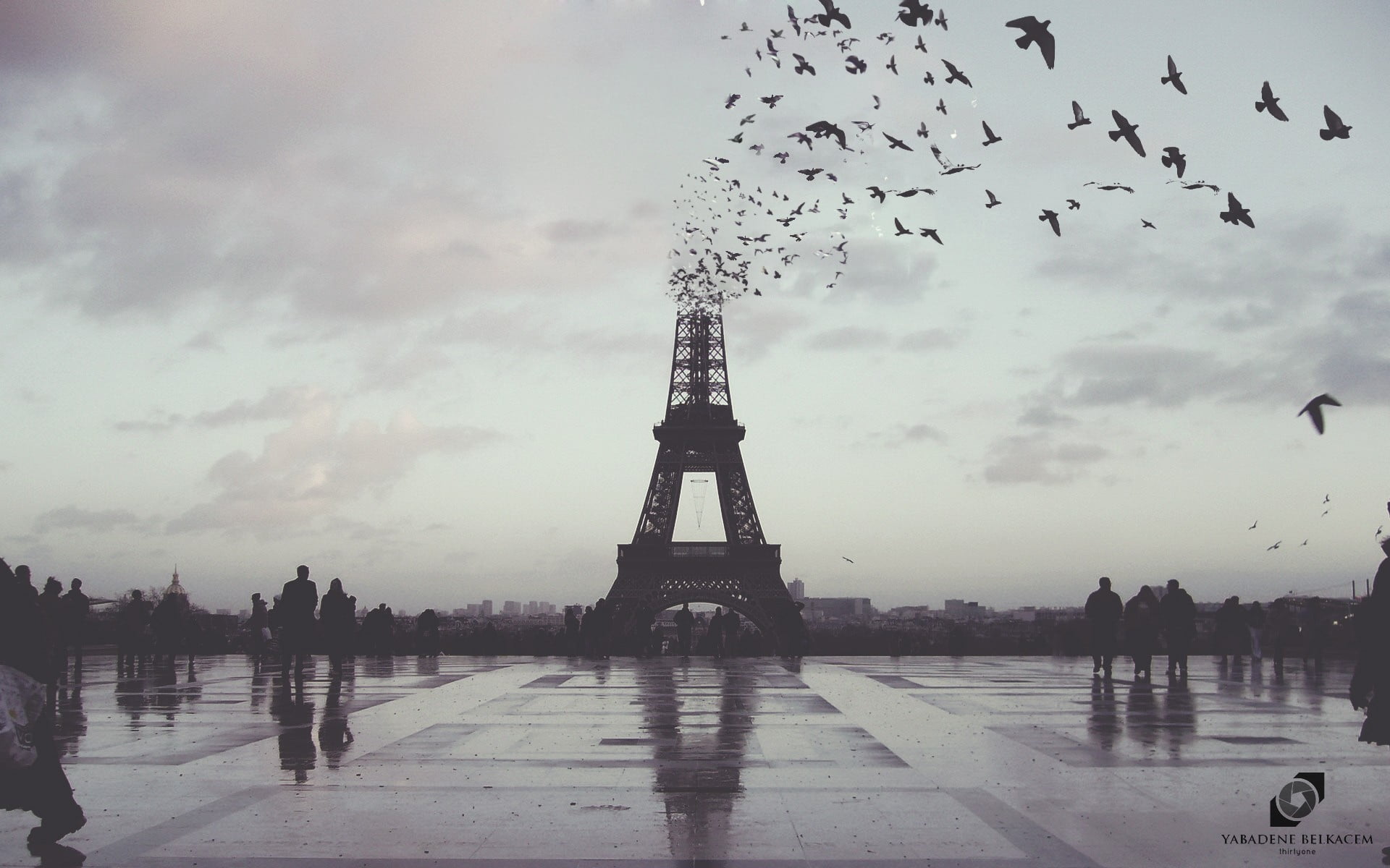 Eiffel Tower, Paris, photo manipulation, Photoshop, city, France