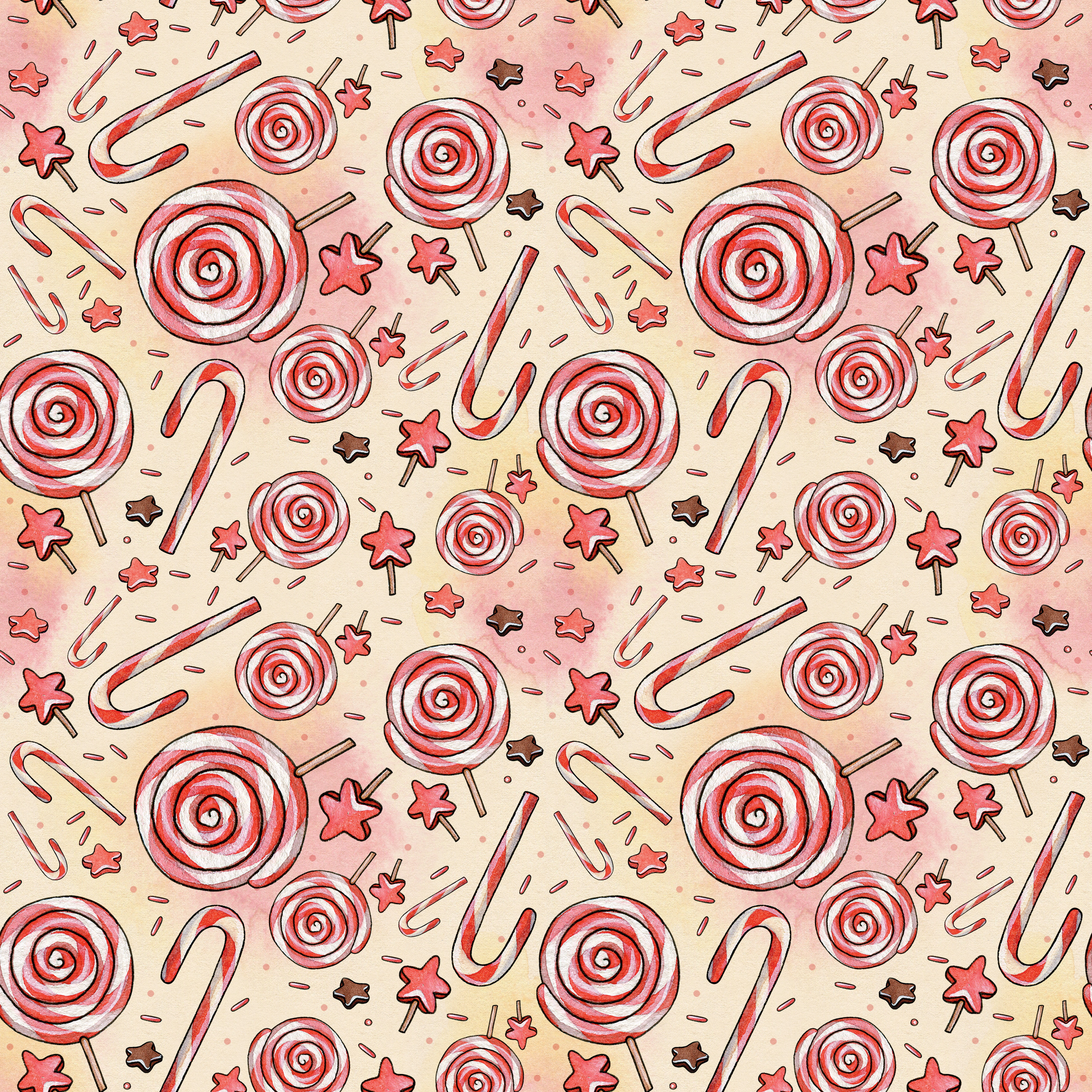pattern, lollipops, seamless, Floral