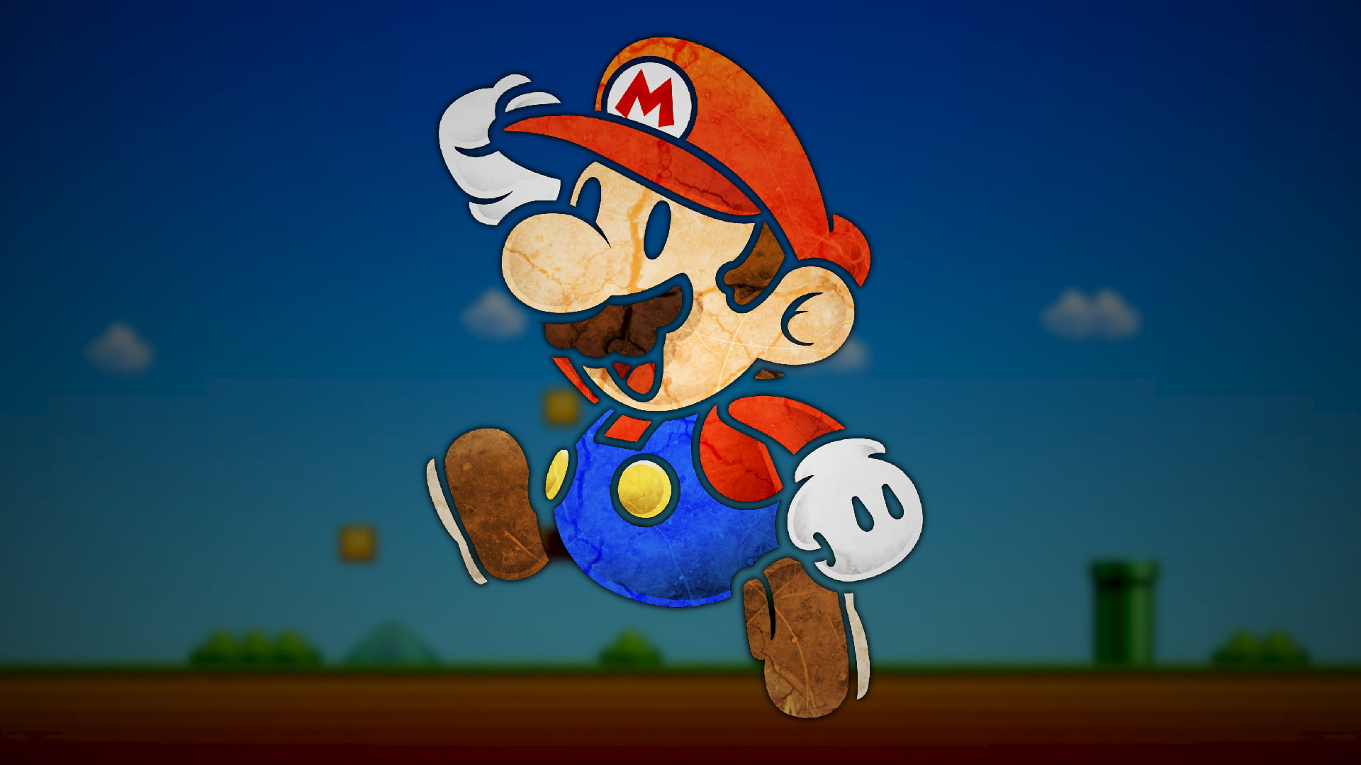 Super Mario, Paper Mario, video games, digital art, Nintendo