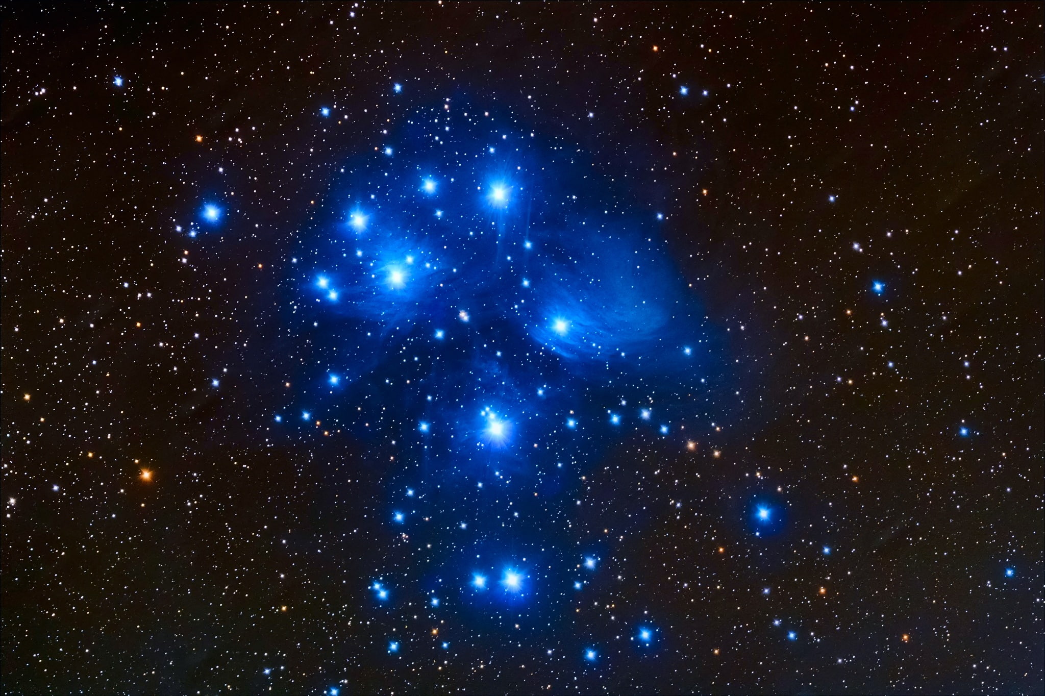 blue stars illustration, space, constellation, the Pleiades