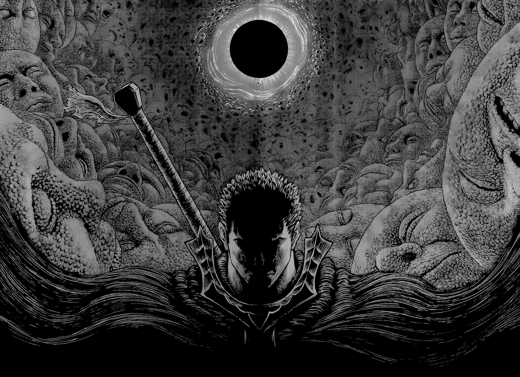 Berserk, Kentaro Miura, Guts, manga, pattern, indoors, one person