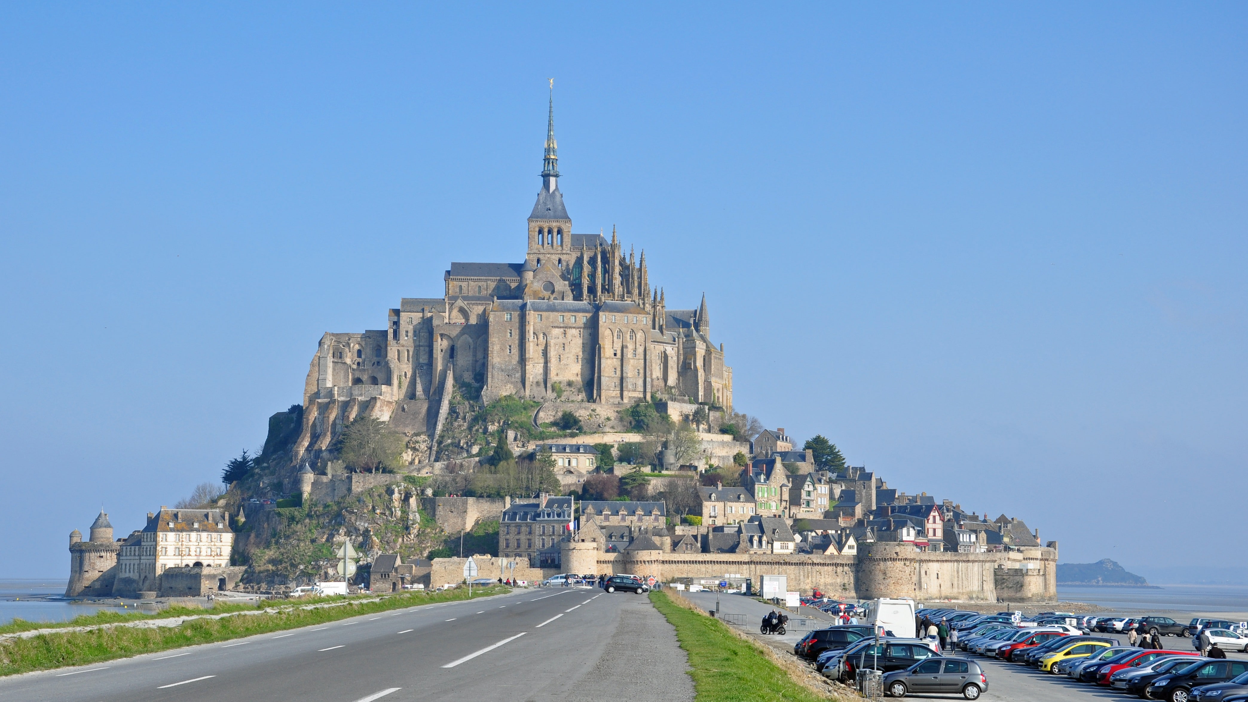 Mont Saint-Michel, architecture, Abbey, island, cityscape, France