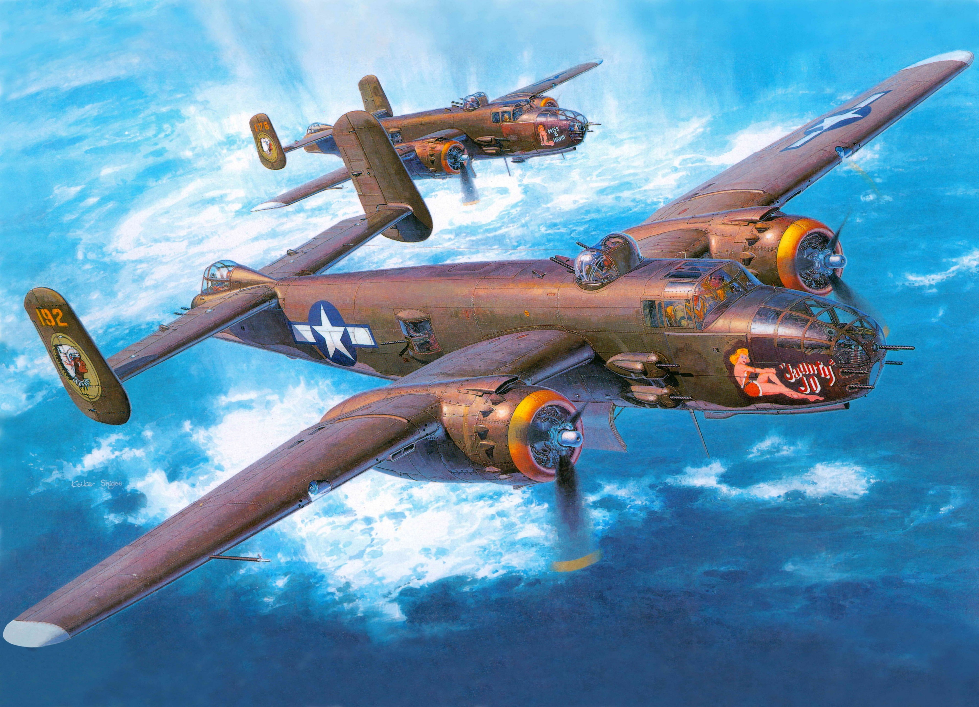 World War II, military aircraft, Mitchell, B-25, vehicle, Bomber