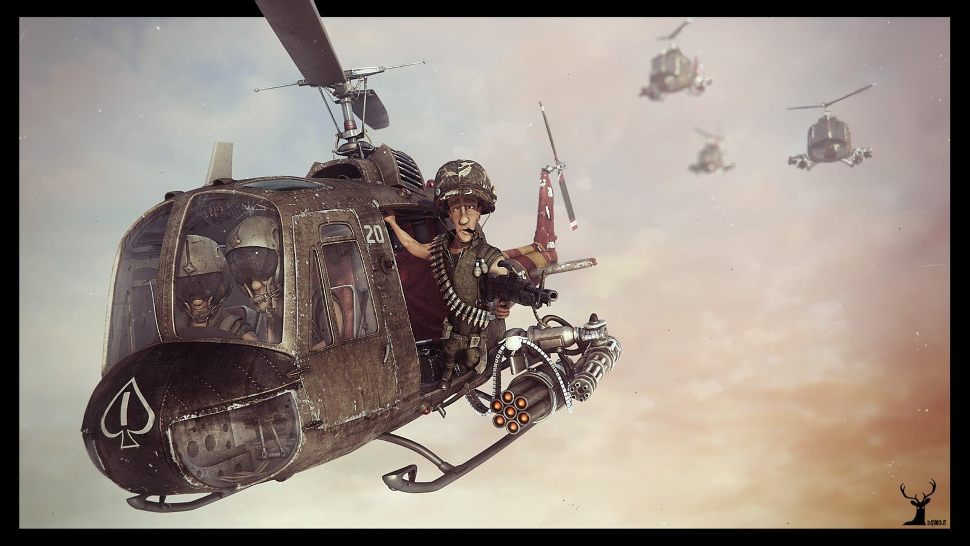 weapons, flight, helicopter, the trick, American, art, Bell