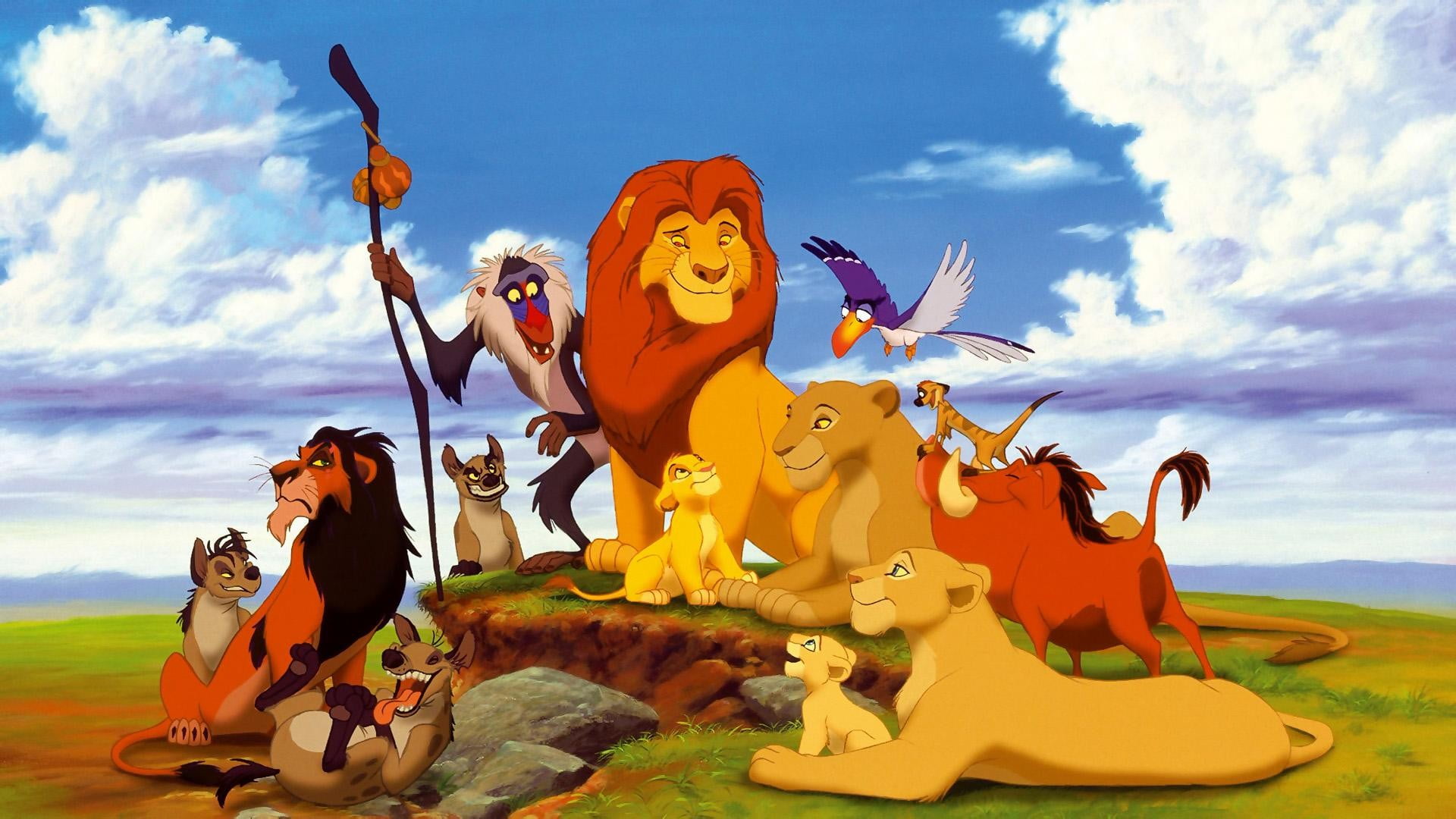 The Lion king cartoon movie, movies, Rafiki, Disney, Mufasa, Simba