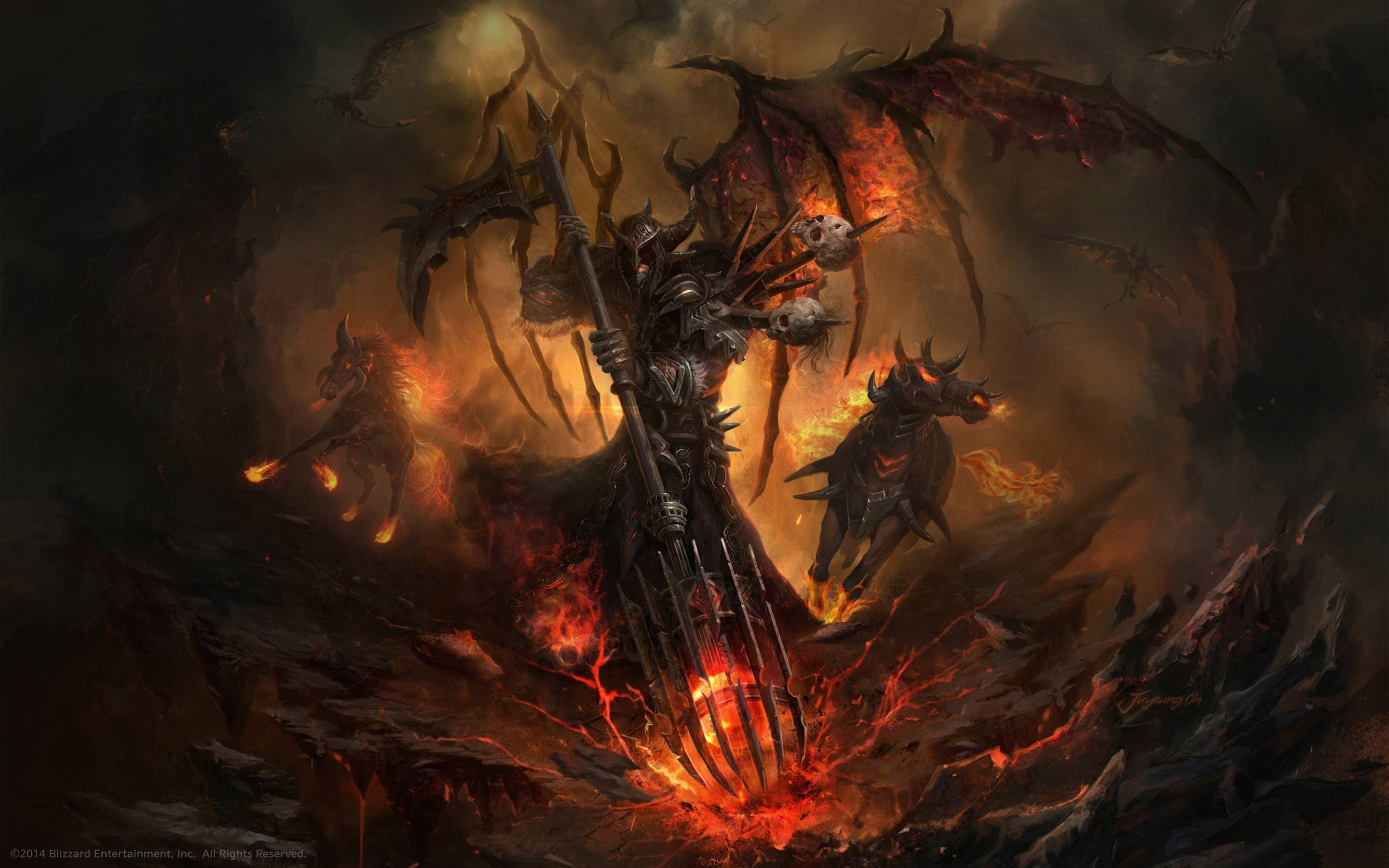 Dark, Devil, fire, Hell, smoke