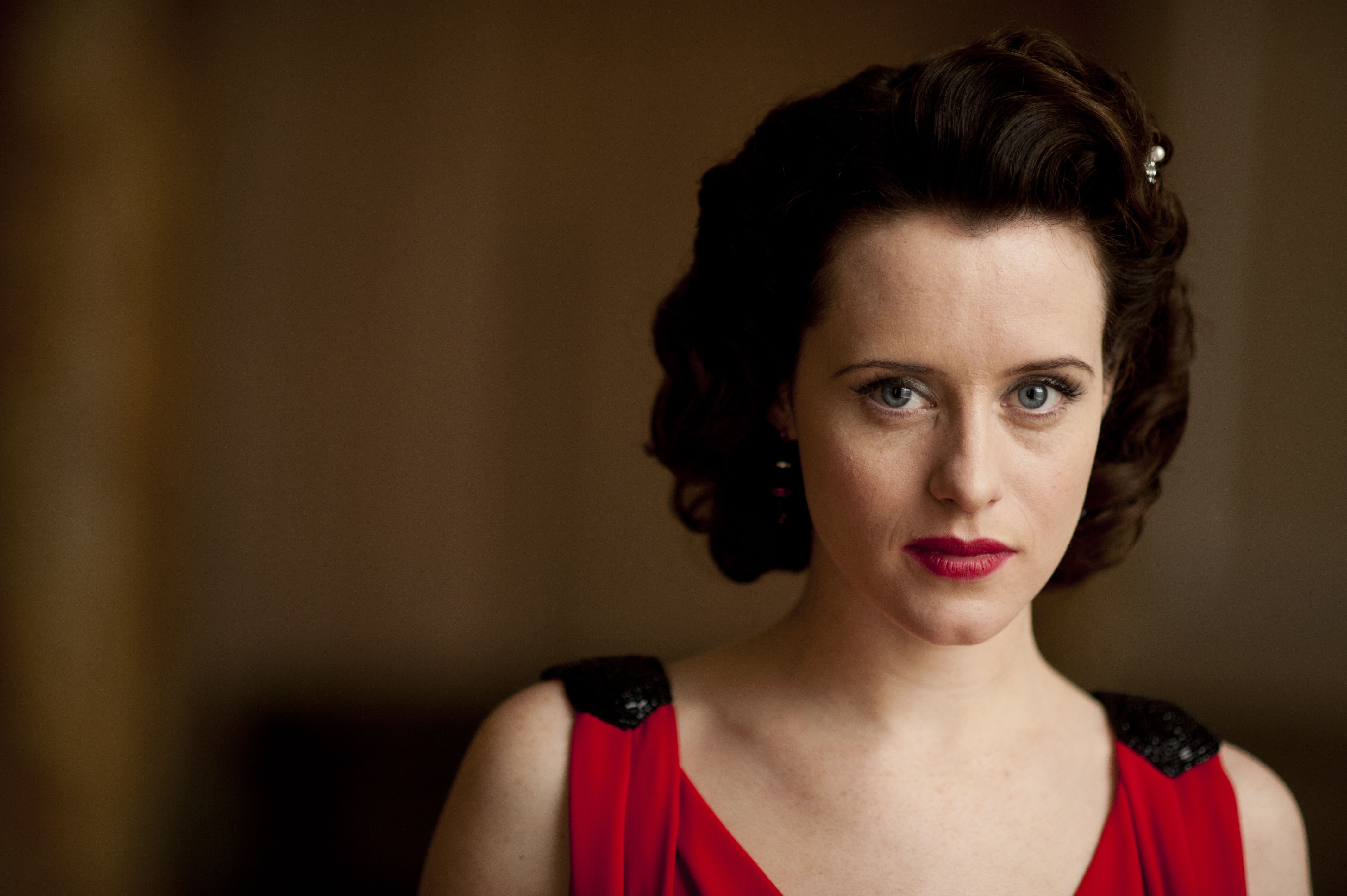 Claire Foy Portrait In Red