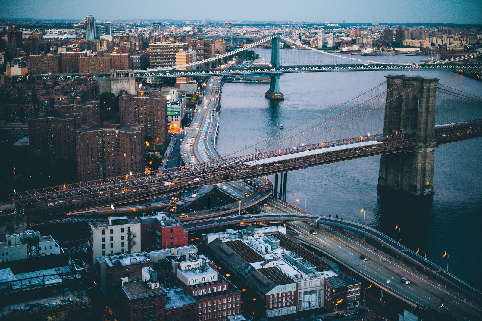 City, New York City, Aerial View, Buildings, Bridge