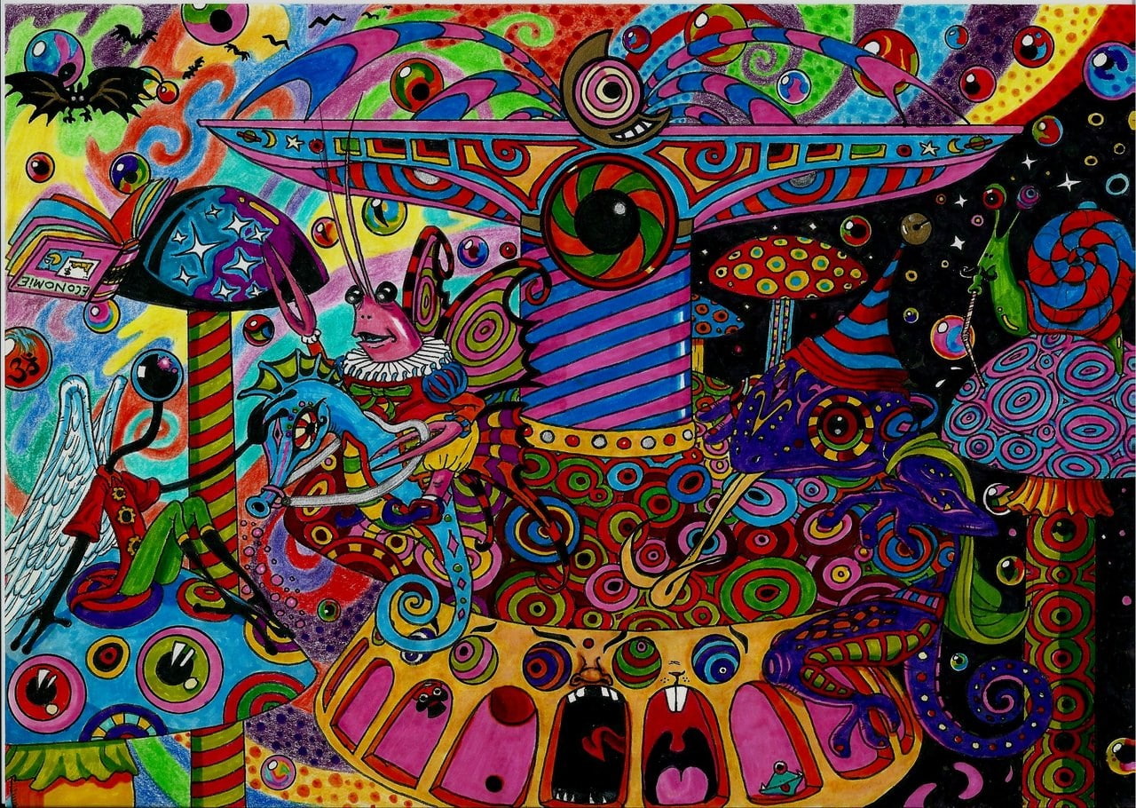 psychedelic, multi colored, art and craft, creativity, pattern