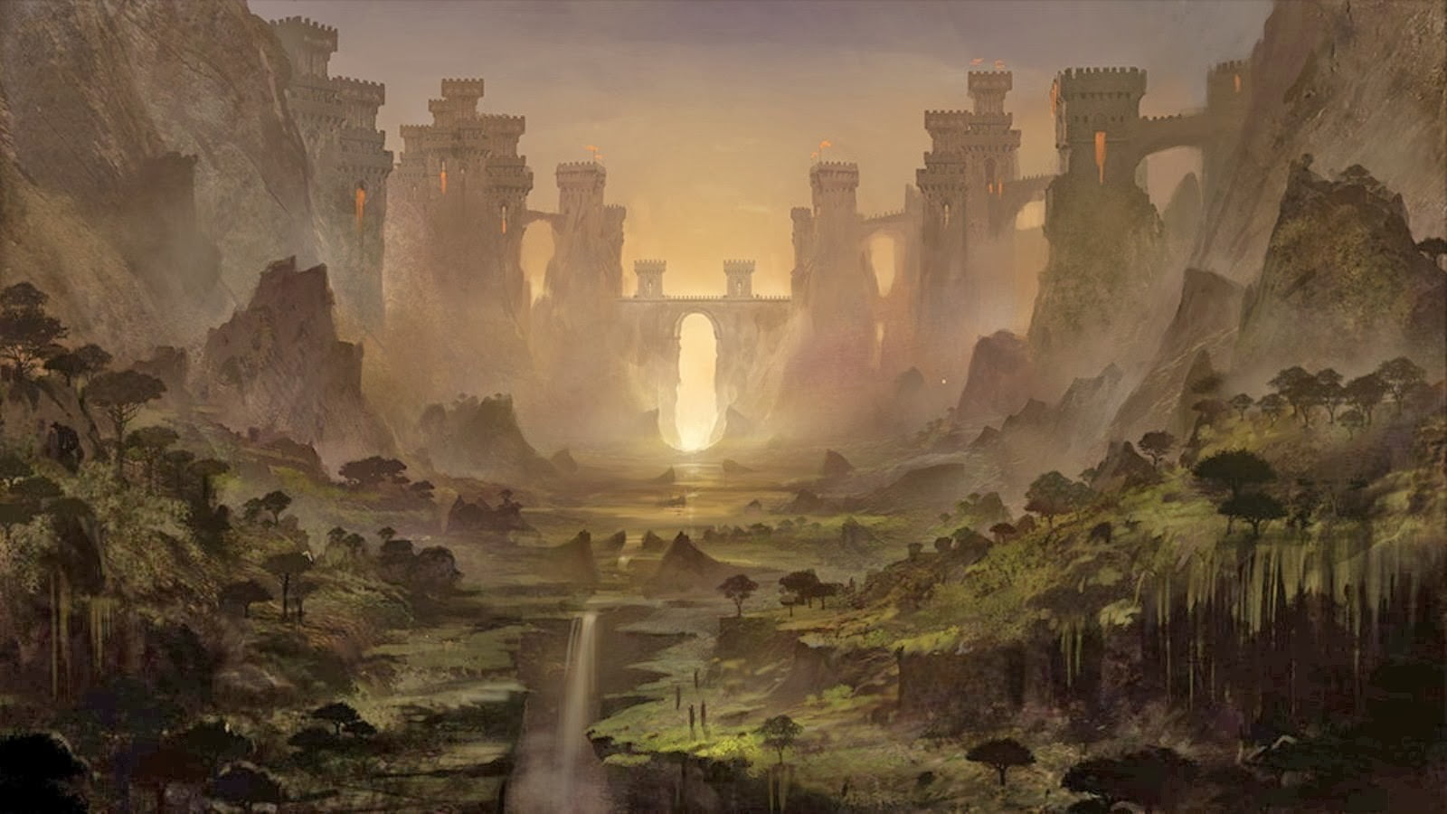 castle painting, fantasy art, fantasy city, Battlegrounds of Eldhelm