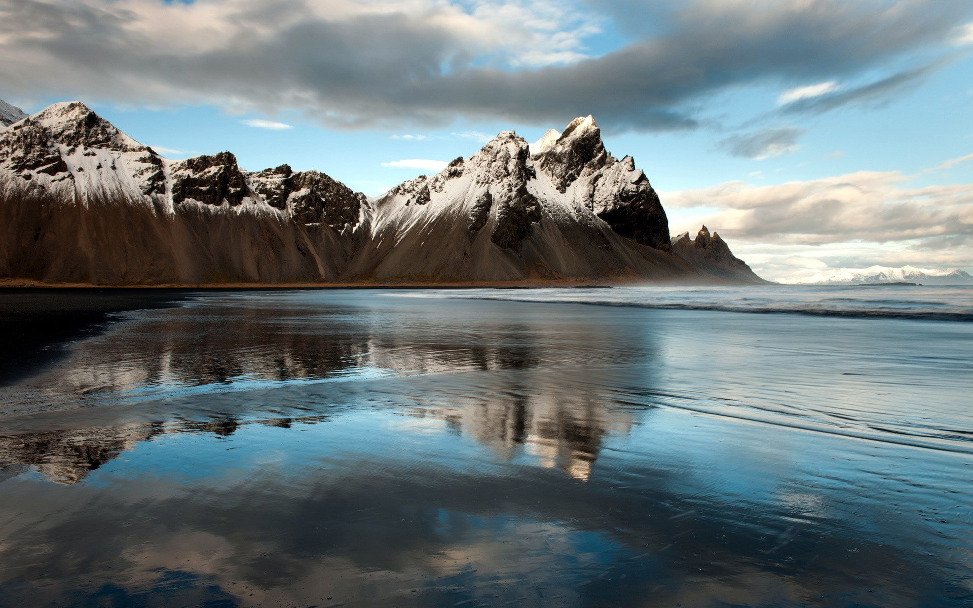 reflection, water, cloud - sky, scenics - nature, mountain