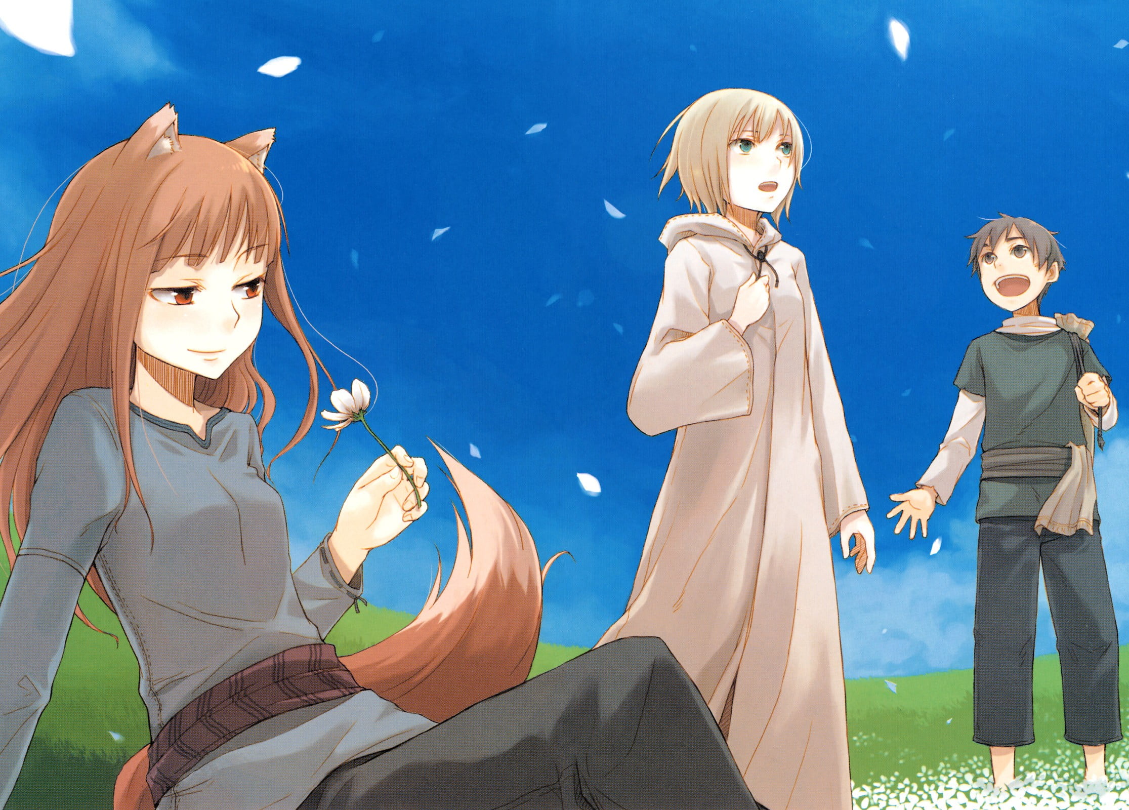 women's white and blue traditional dress, Spice and Wolf, Holo