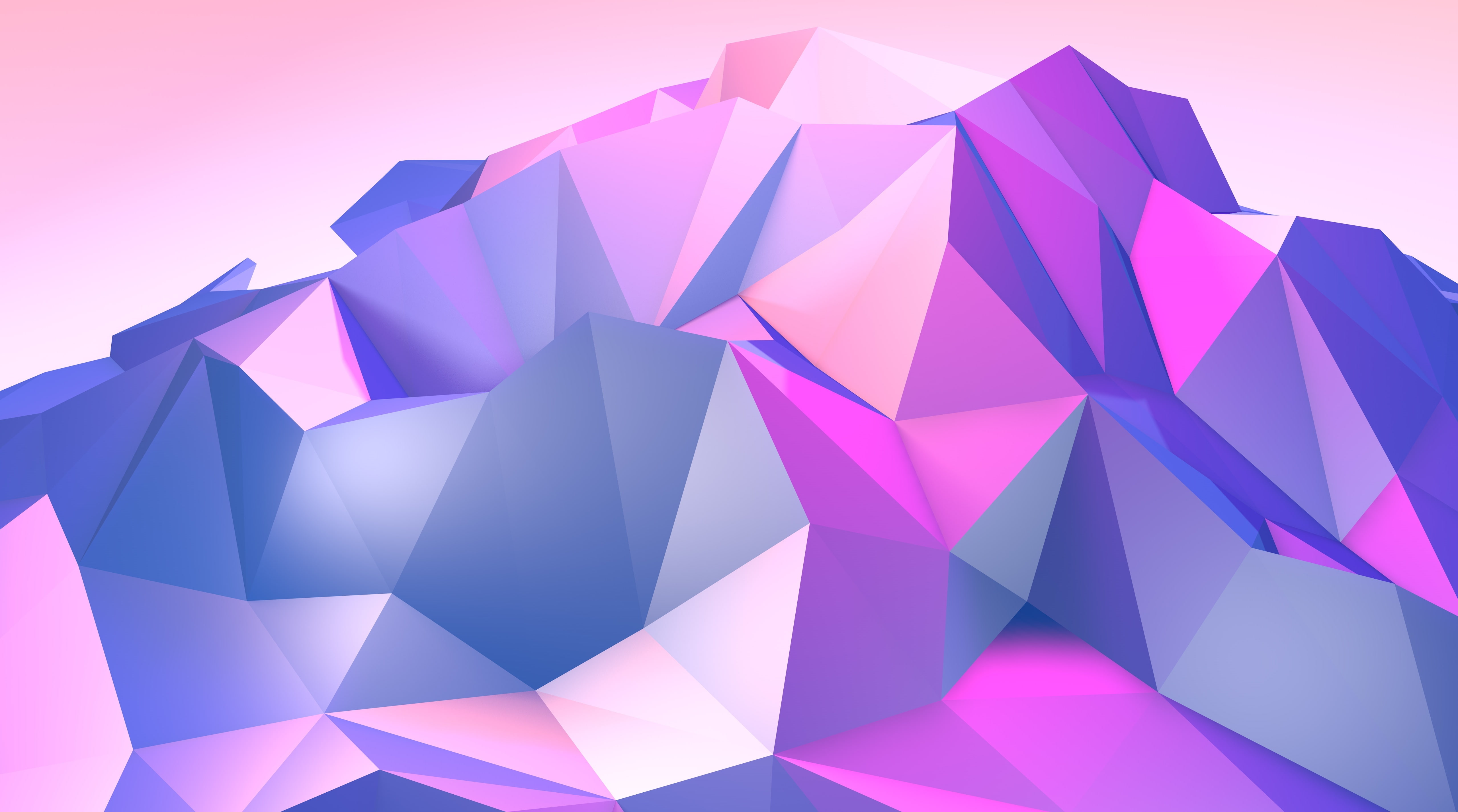 Low Poly Mountain, purple and pink illustration, Artistic, Abstract