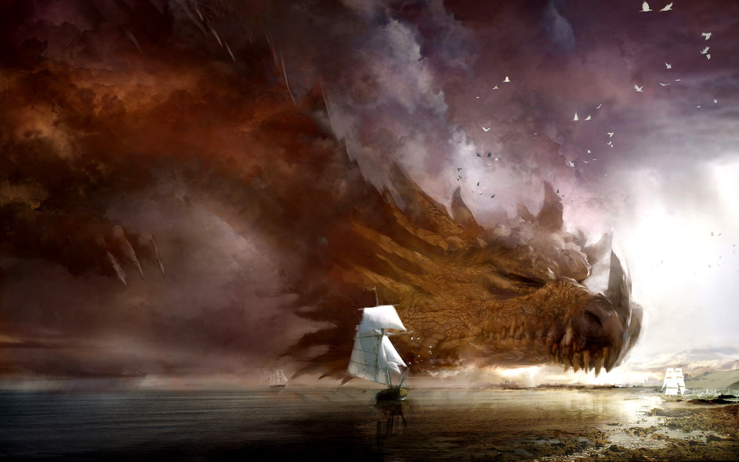 dragon, ship
