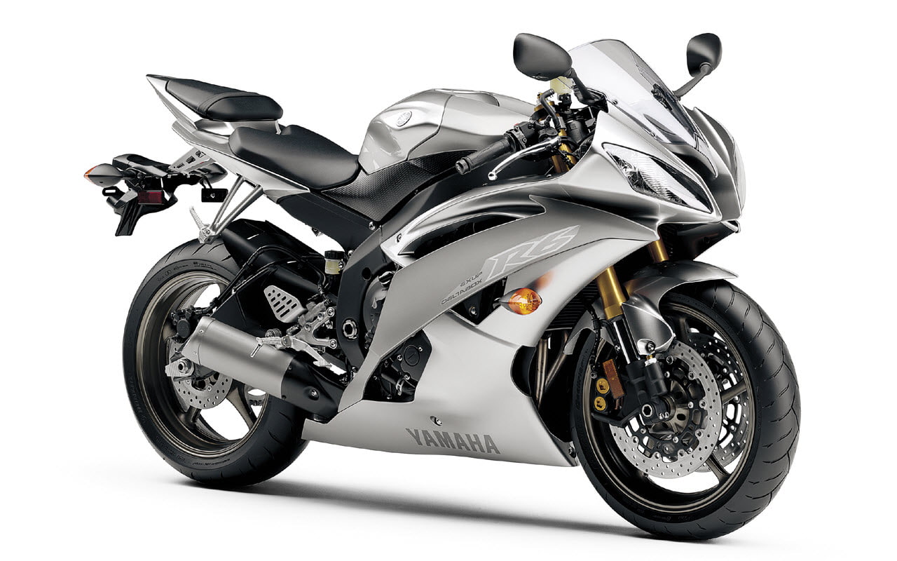 Yamaha R6, motorcycle, mode of transportation, land vehicle, white background