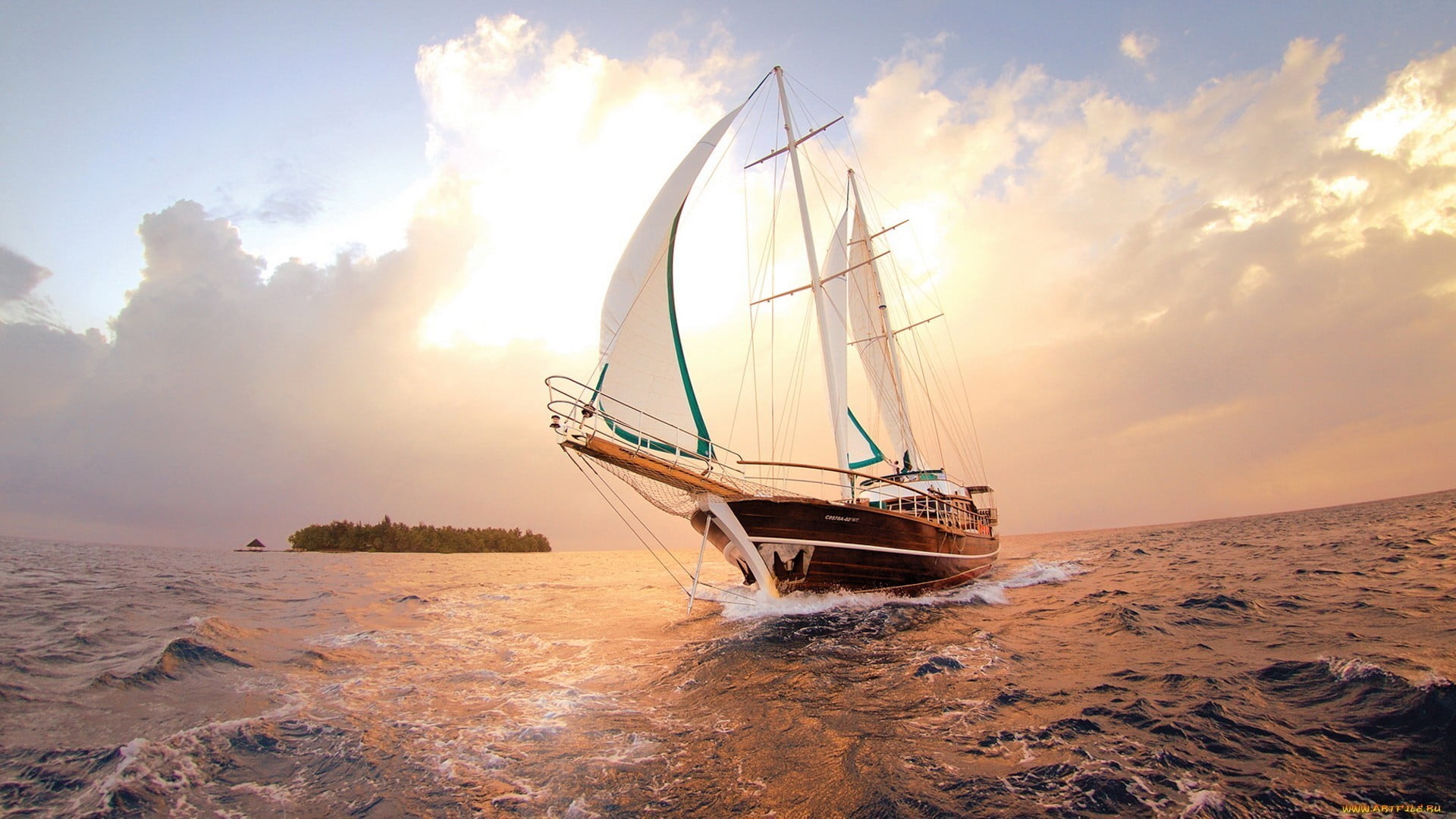 brown wooden ship, boat, vehicle, sea, nautical vessel, sailboat