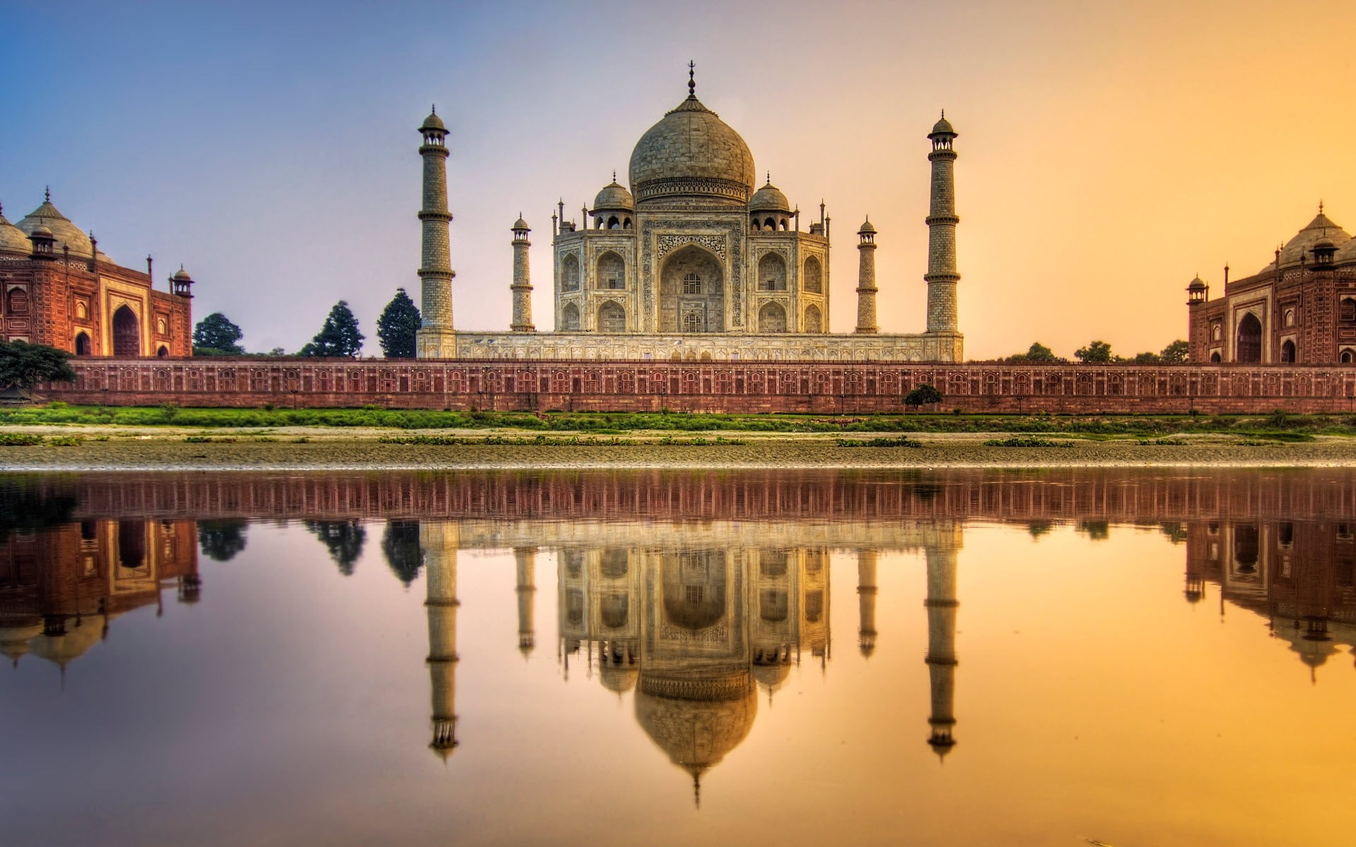 Taj mahal, Agra, India, Mausoleum, Mosque, reflection, architecture