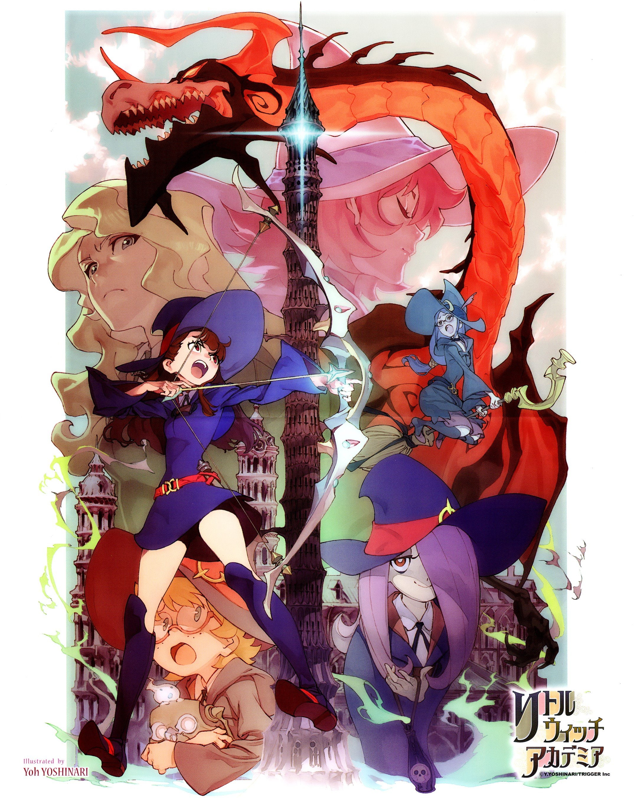 Anime Girls, artwork, Kagari Akko, Little Witch Academia, Manbavaran Sucy