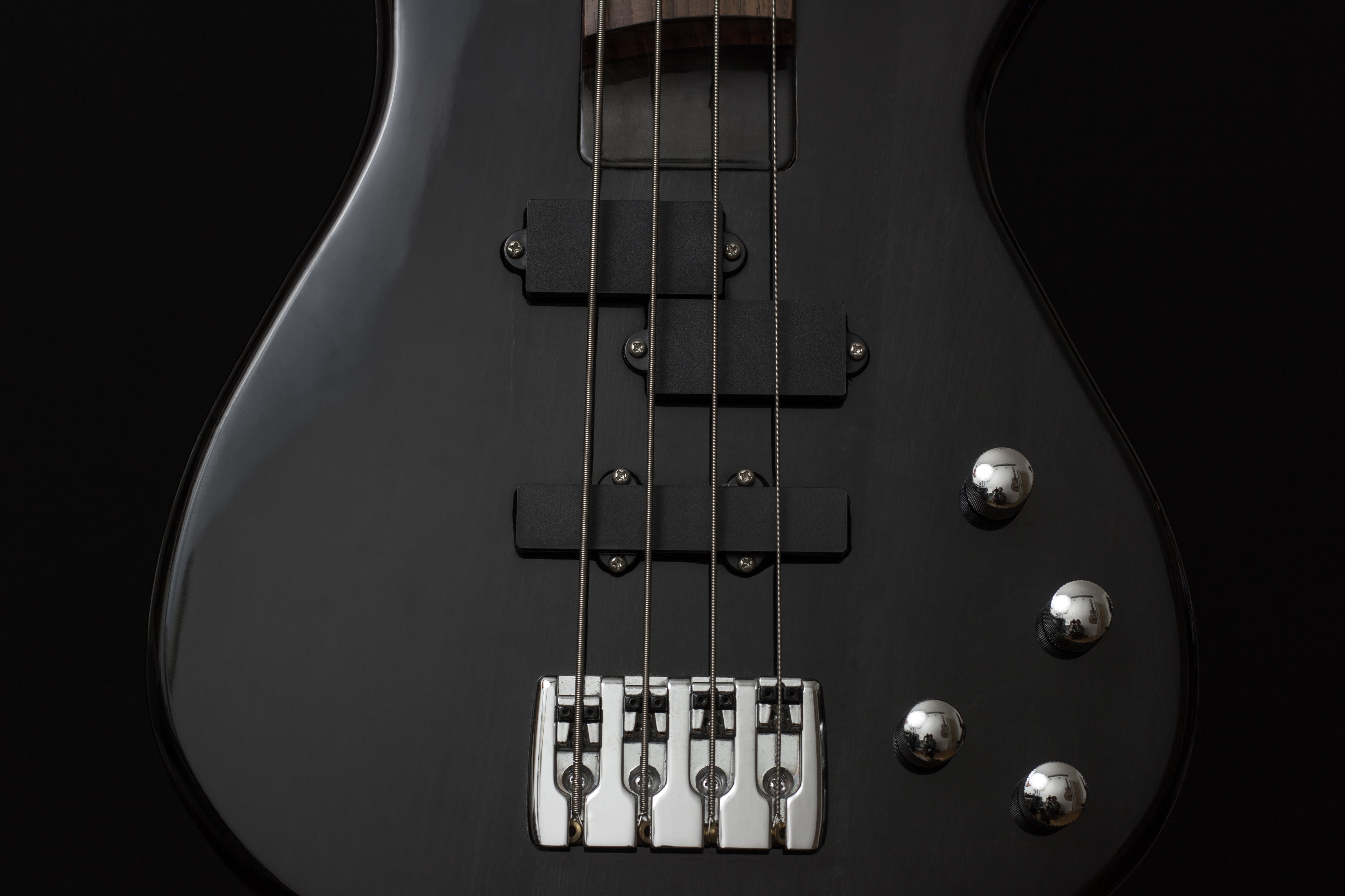 black electric bass guitar, strings, music, musical Instrument
