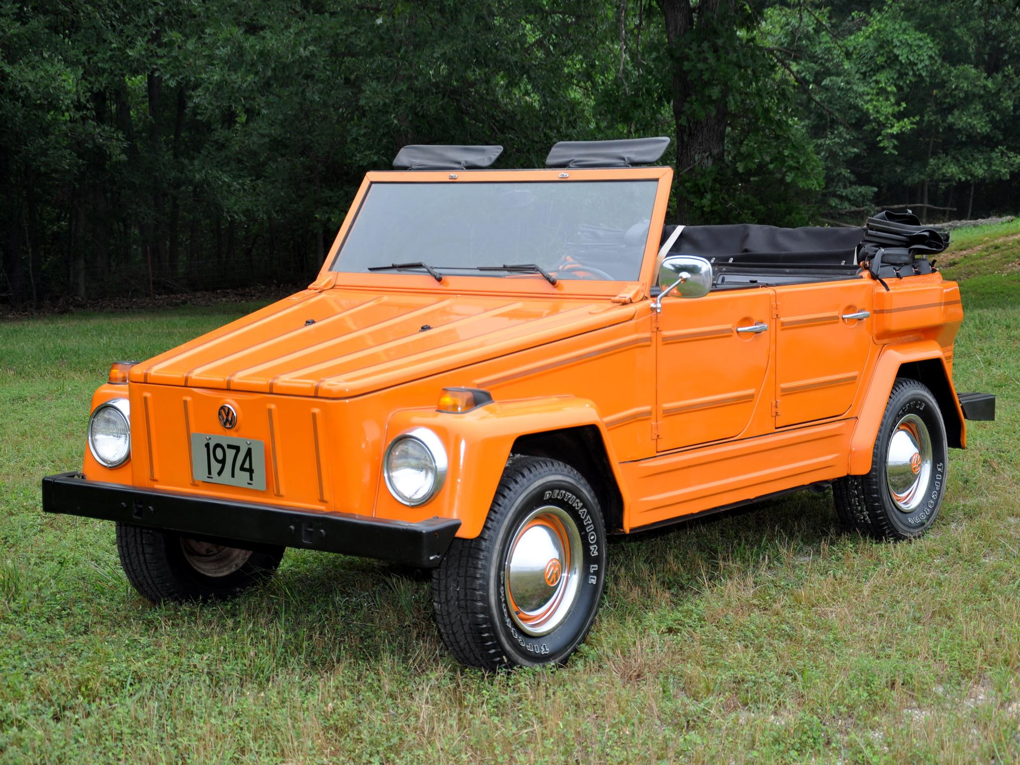 Volkswagen Thing Model 181, orange, convertible, vintage, classic