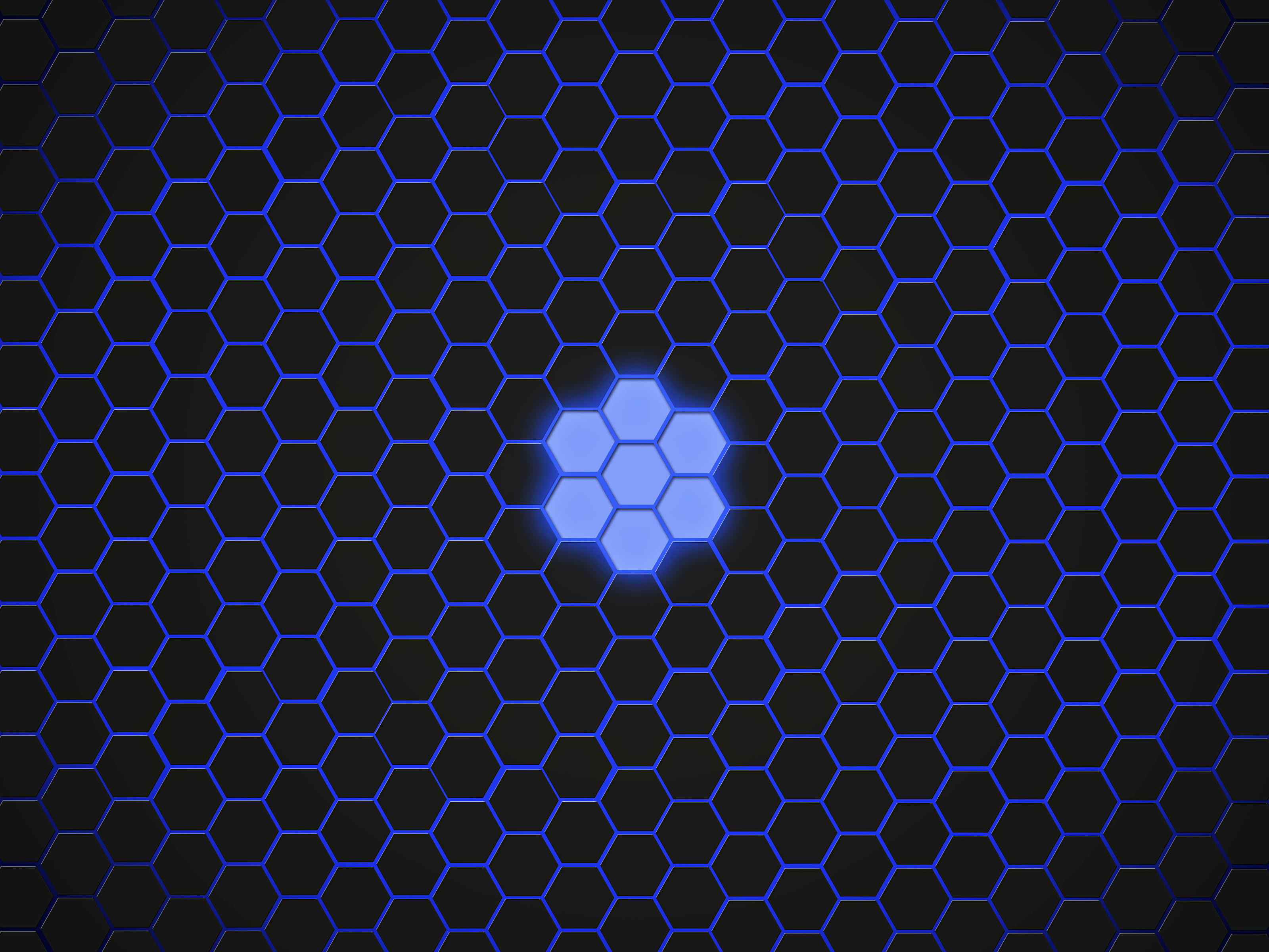 hexagons, patterns, texture, blue, dark, geometric shape, circle