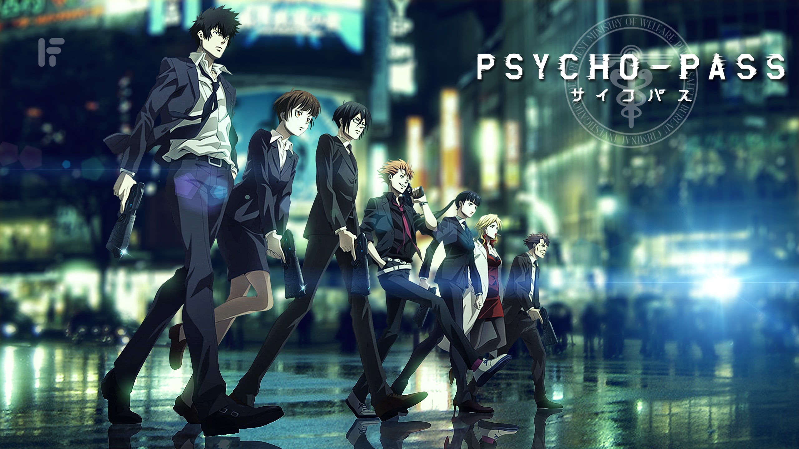 Psycho Pass digital wallpaper, Psycho-Pass, Shinya Kogami, Tsunemori Akane