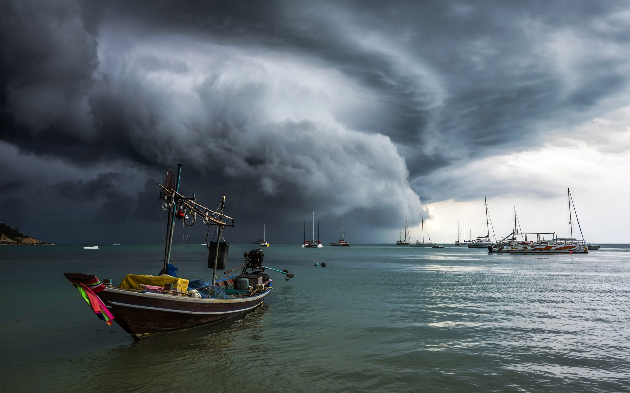 The Storm Before The Storm Monsoon Season Choeng Mon Beach, Samui Island, Thailand Hd Wallpaper For Desktop 2560×1600