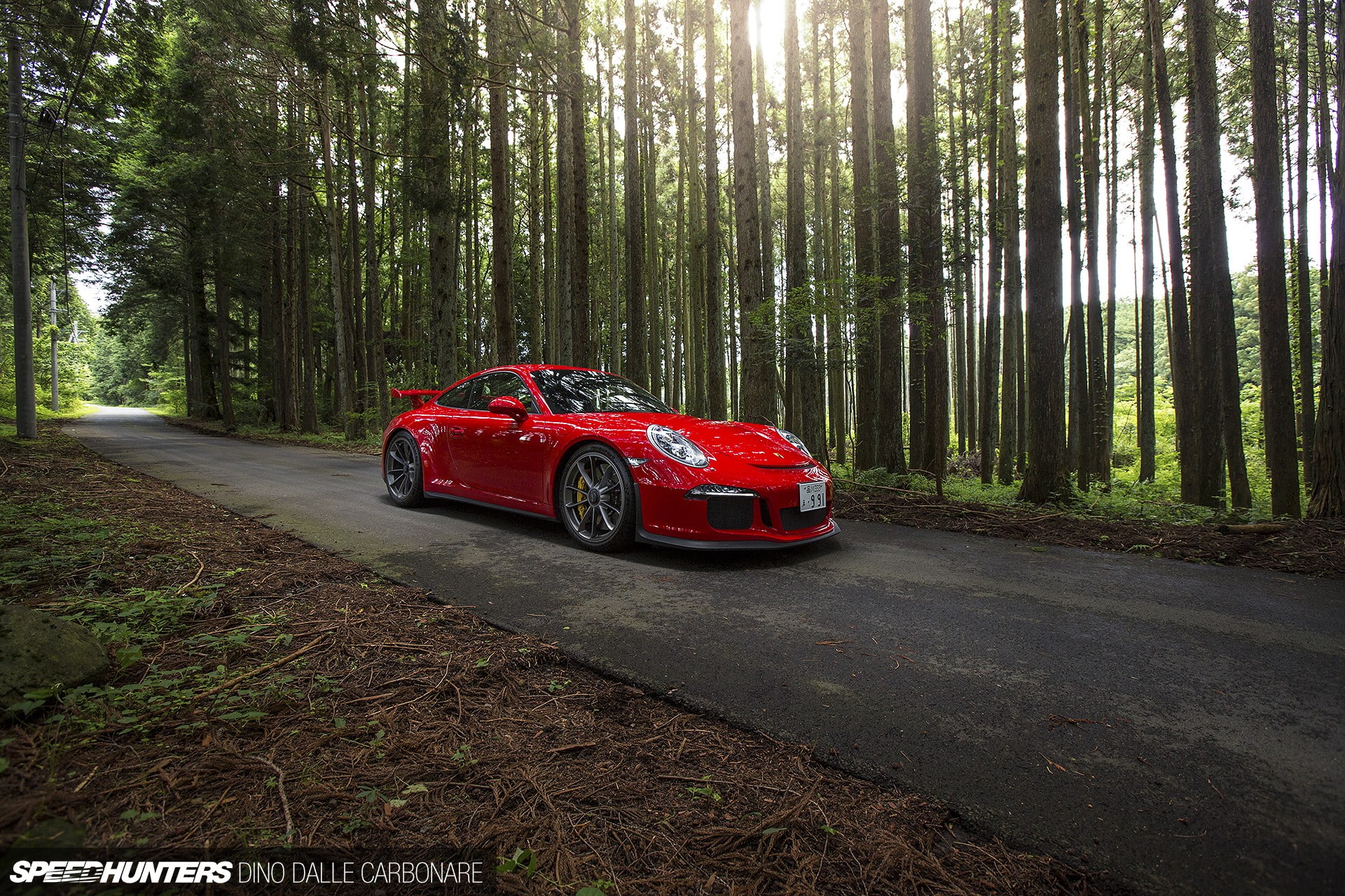 Porsche 911, Porsche 911 GT3, Speedhunters, red cars, tree