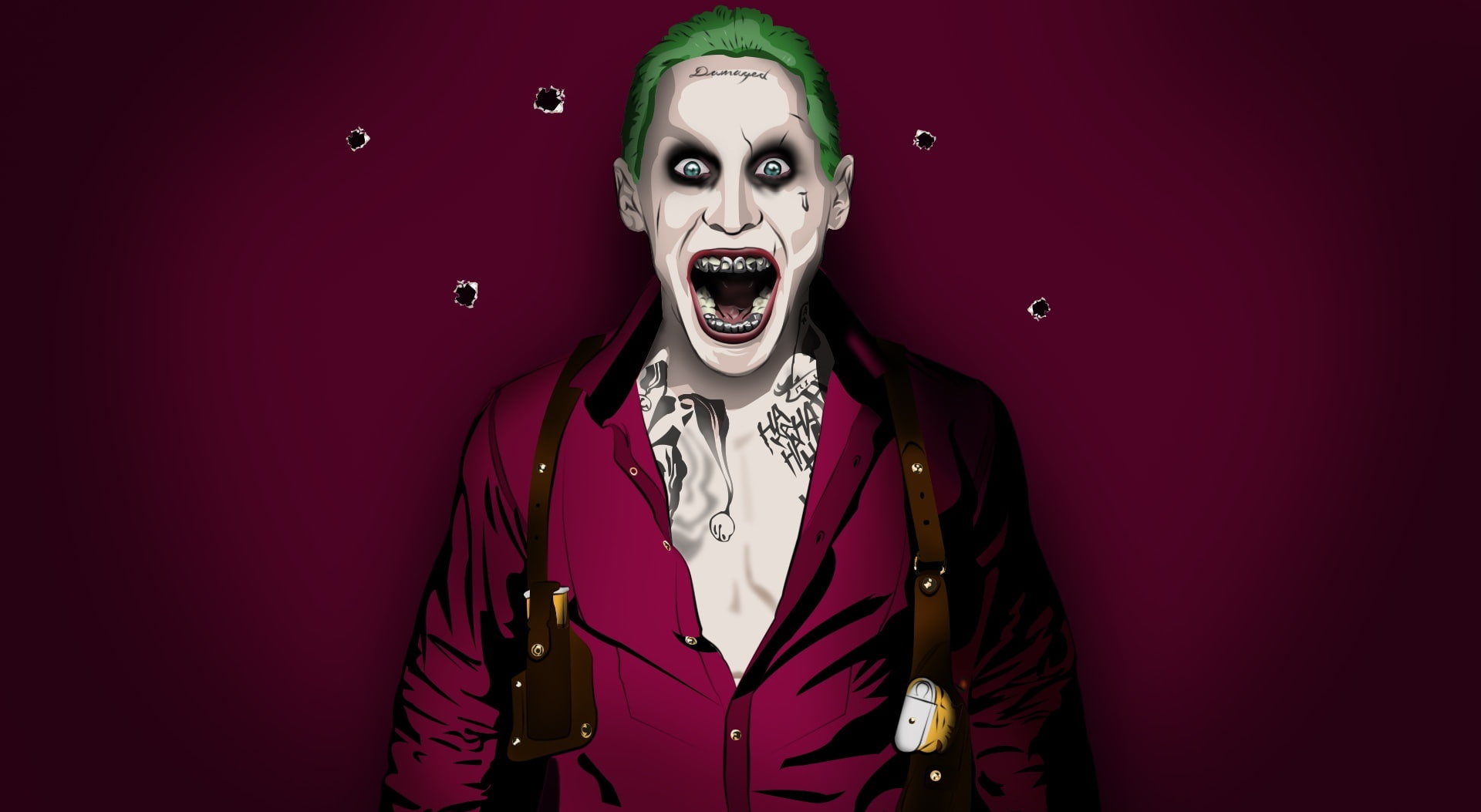 Jared Joker Leto, The Joker digital wallpaper, Movies, Batman