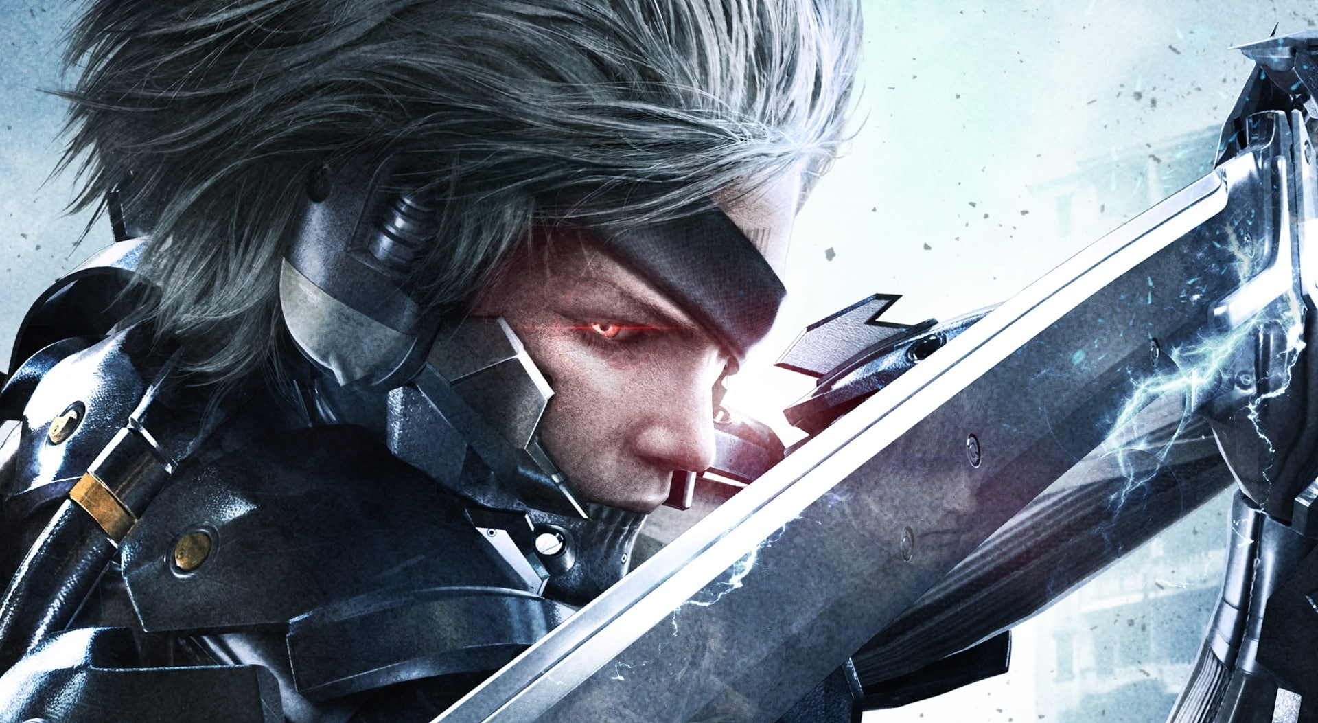Metal Gear Rising Revengeance, man wearing black suit with sword digital wallpaper