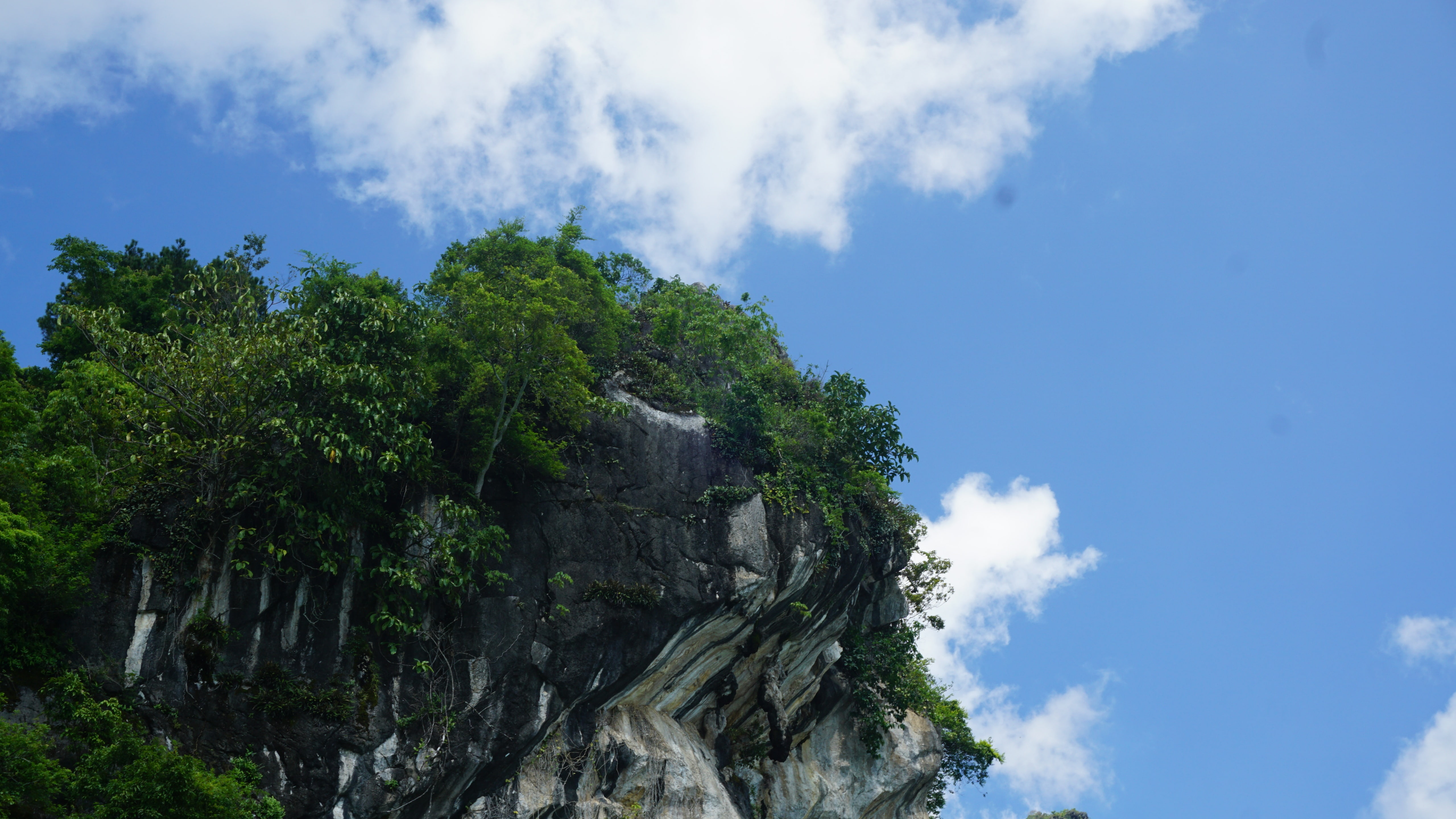 lake toba, north sumatra, indonesia, cliff, blue sky