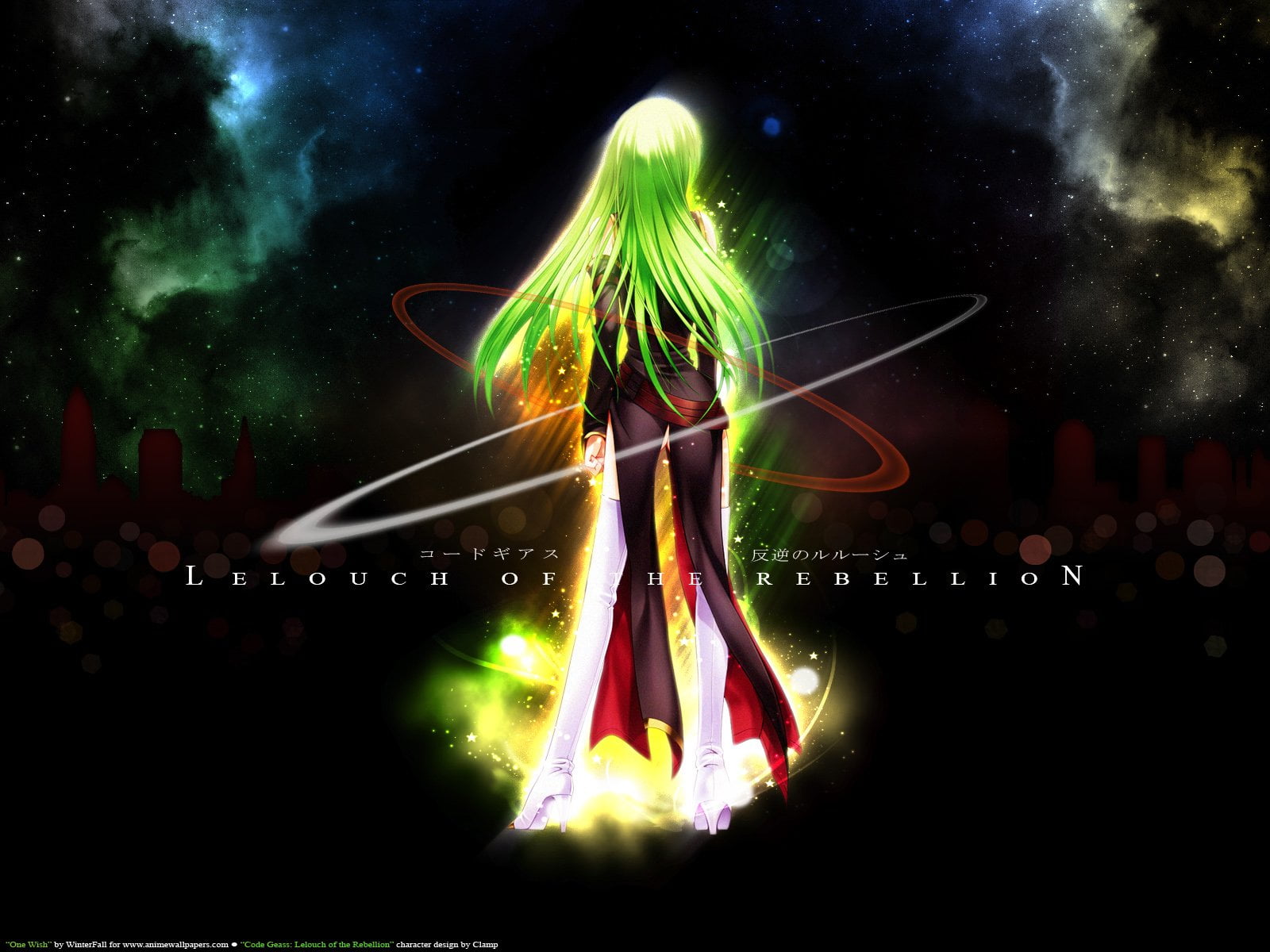 Anime, Code Geass, C.C. (Code Geass), night, illuminated, motion