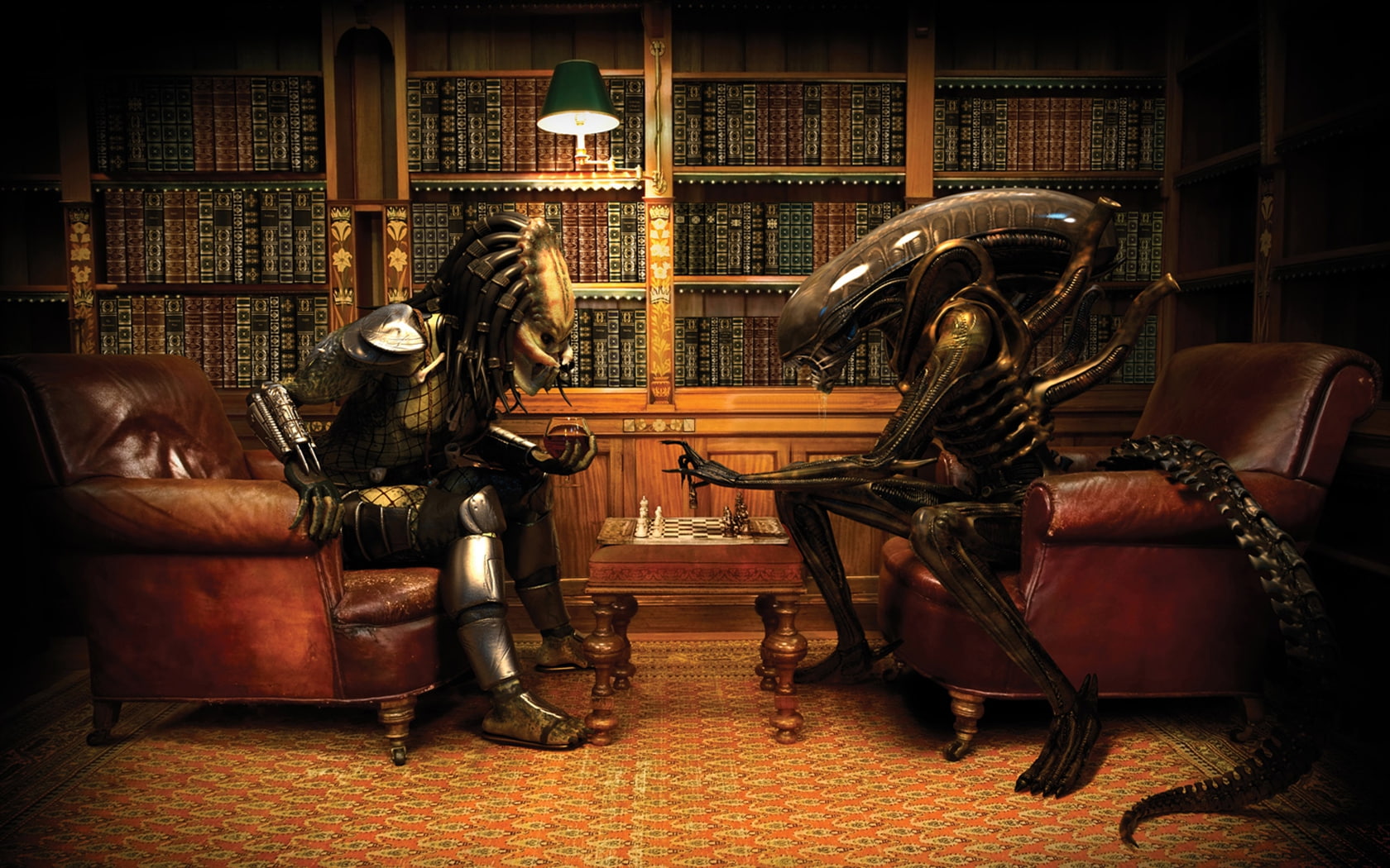 chess aliens vs predator movie predators aliens movie 1680x1050  Entertainment Movies HD Art