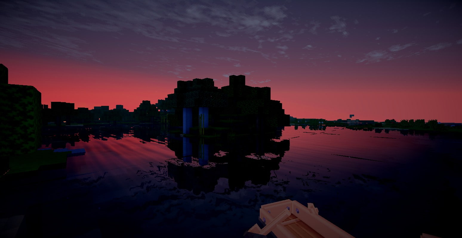 Minecraft, sunset, Tug boats