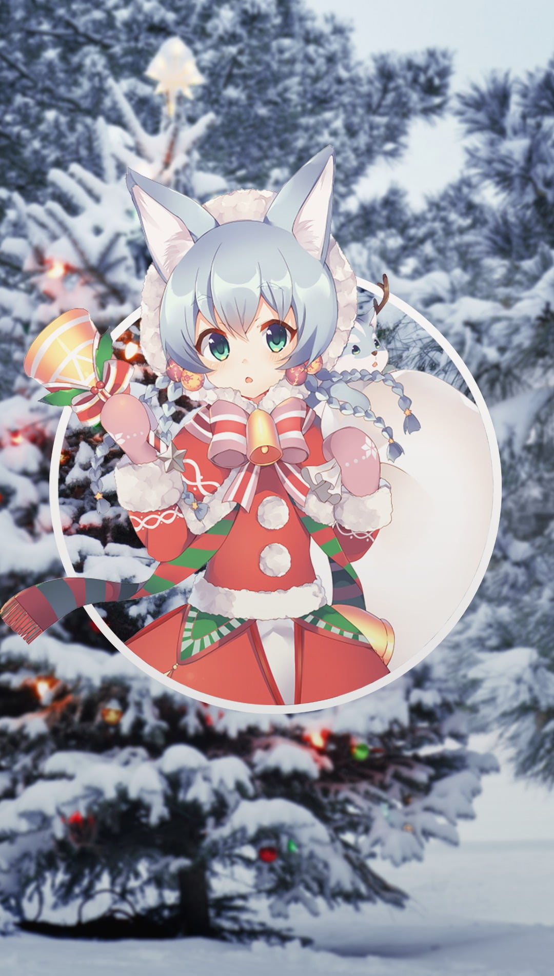 anime, anime girls, picture-in-picture, Christmas, celebration