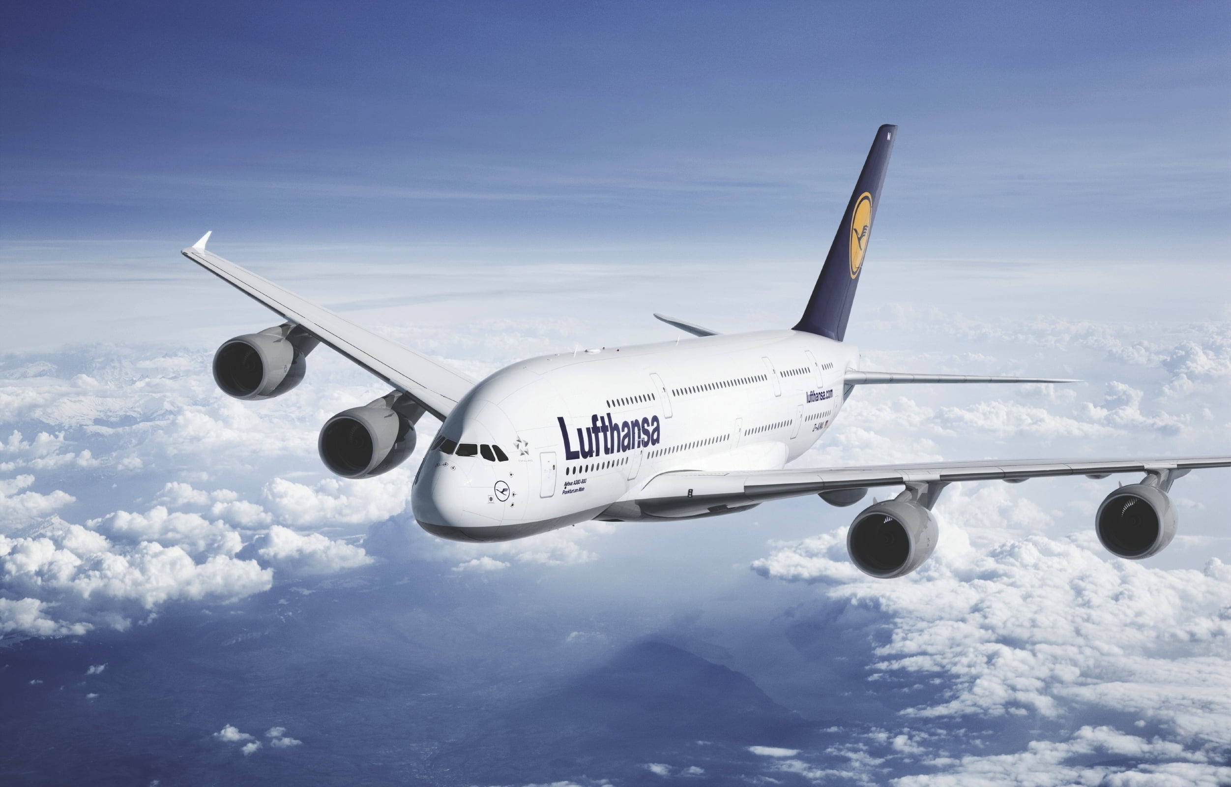 gray Lufthansa airlines, The sky, Clouds, The plane, Liner, Height