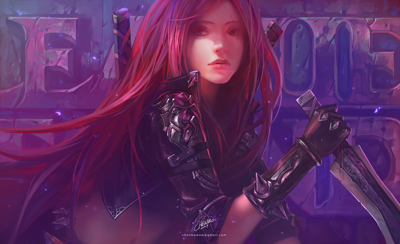 women redheads league of legends weapons fantasy art armor artwork katarina the sinister blade dagge Art Fantasy art HD Art