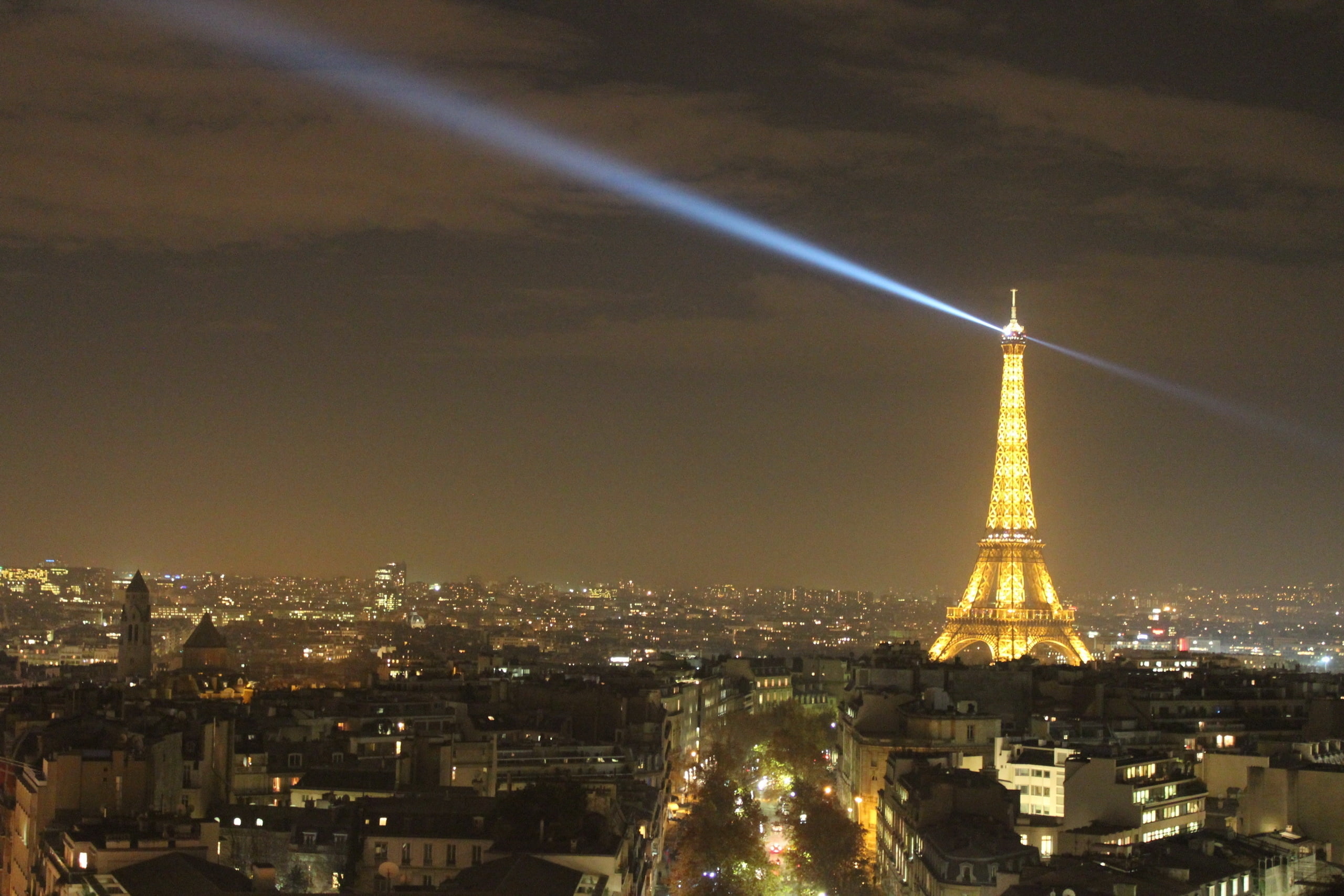 Eiffel Tower, Paris, france, night, city lights, famous Place