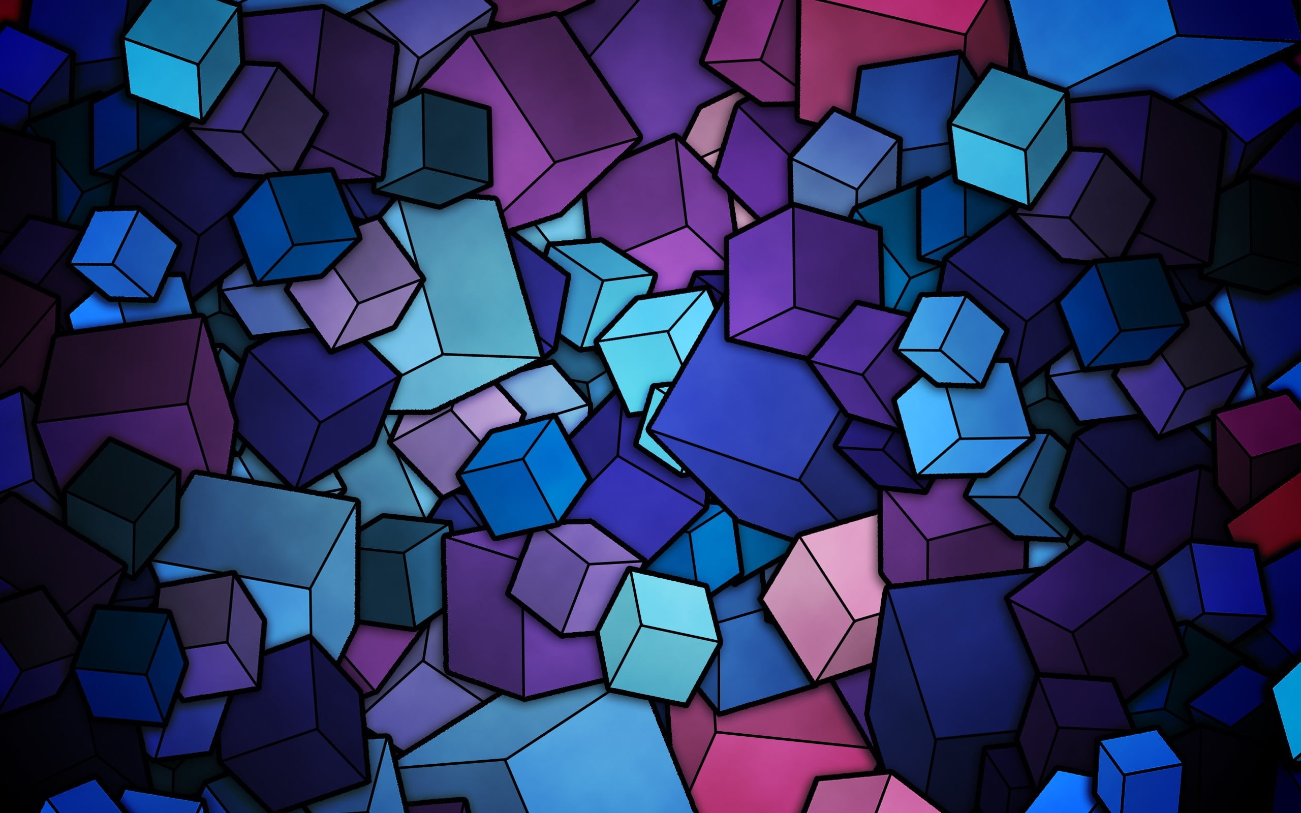 Cubes, vector, pattern, blue, shape, backgrounds, multi colored