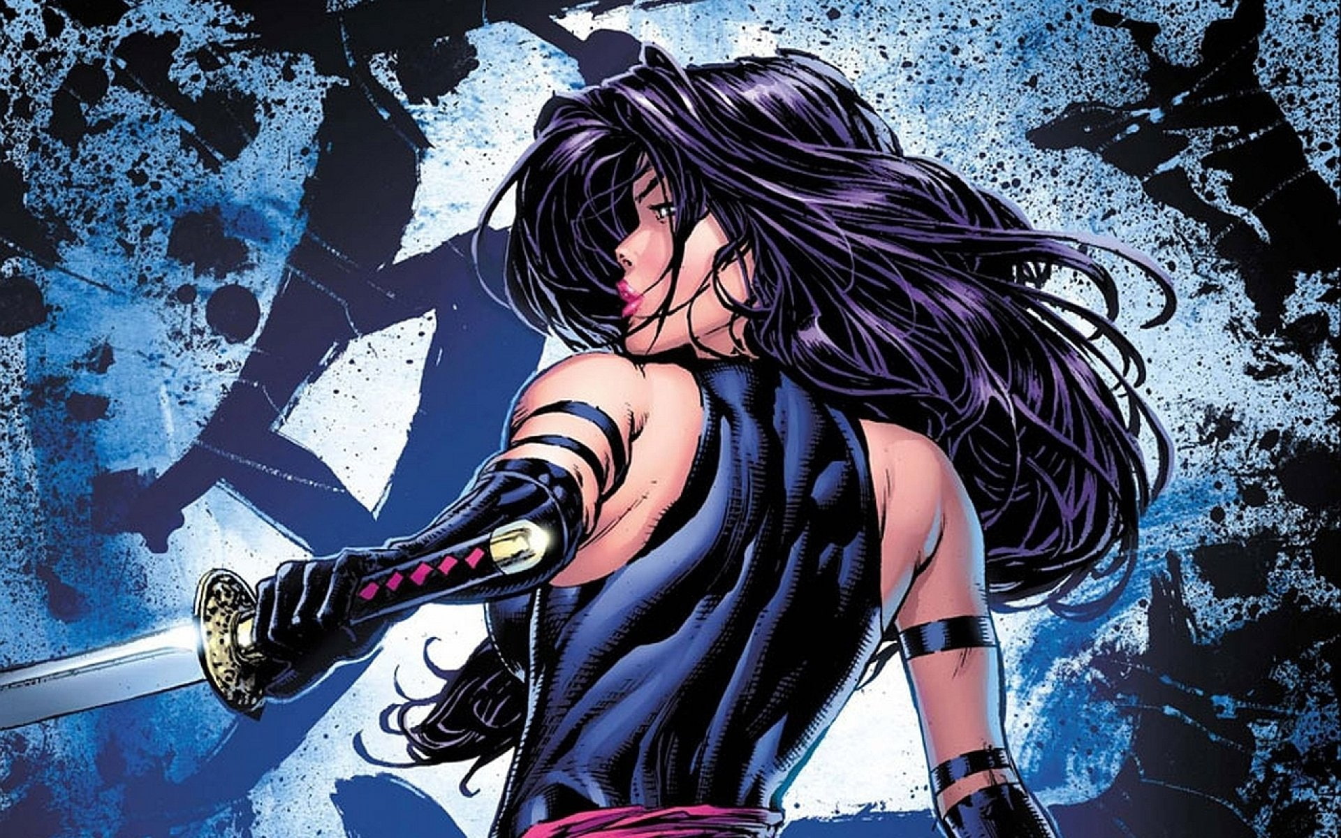 Free Download HD Wallpaper Babe Fantasy Marvel Psylocke Sexy Warrior X Men Xmen