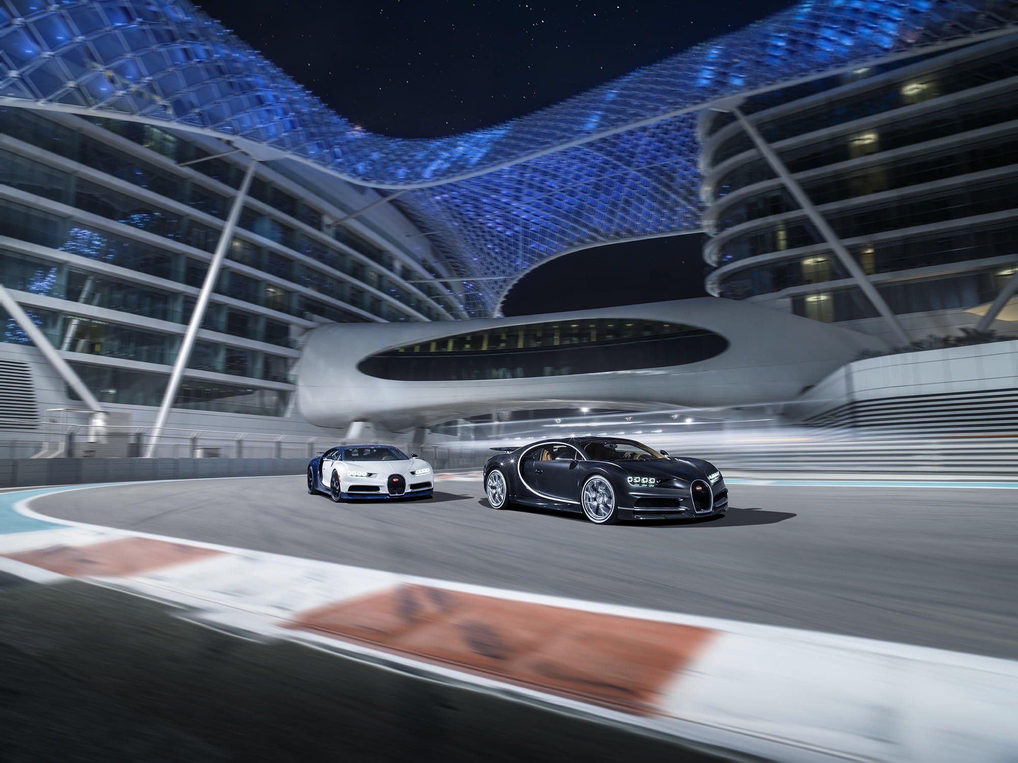 Bugatti, Black, White, Abu Dhabi, UAE, VAG, Yas Marina Circuit