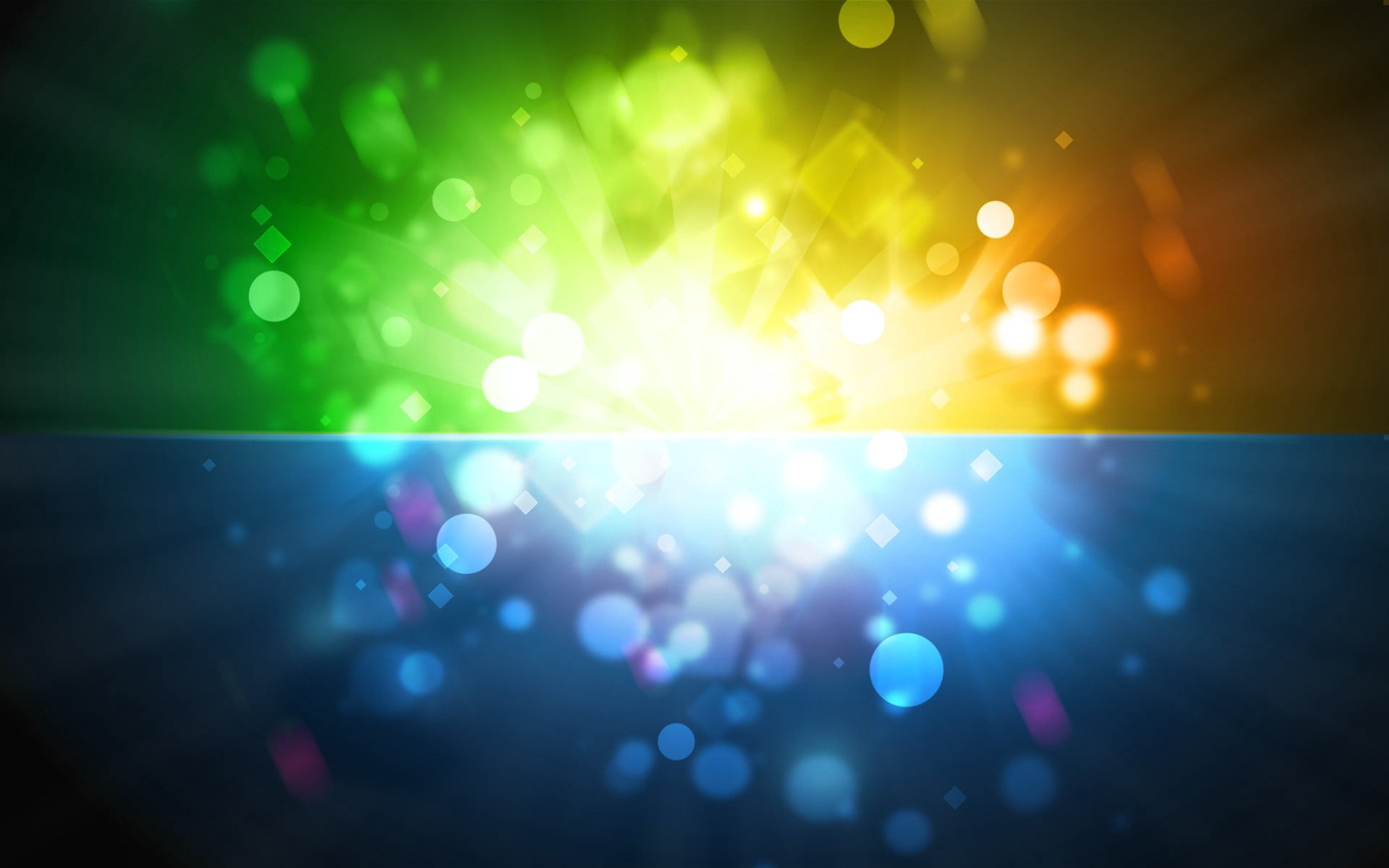 green, blue, and red digital wallpaper, glare, luster, color