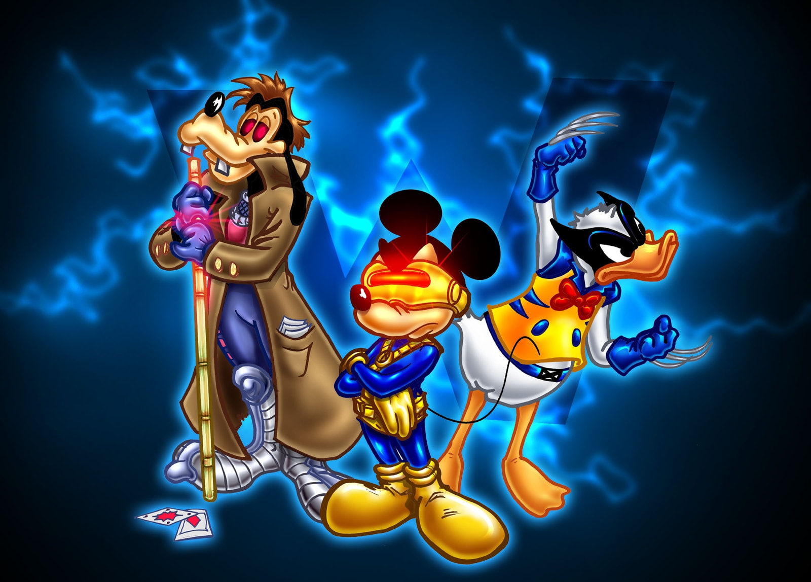 goofy mickey mouse donald duck 1600x1148  Animals Ducks HD Art